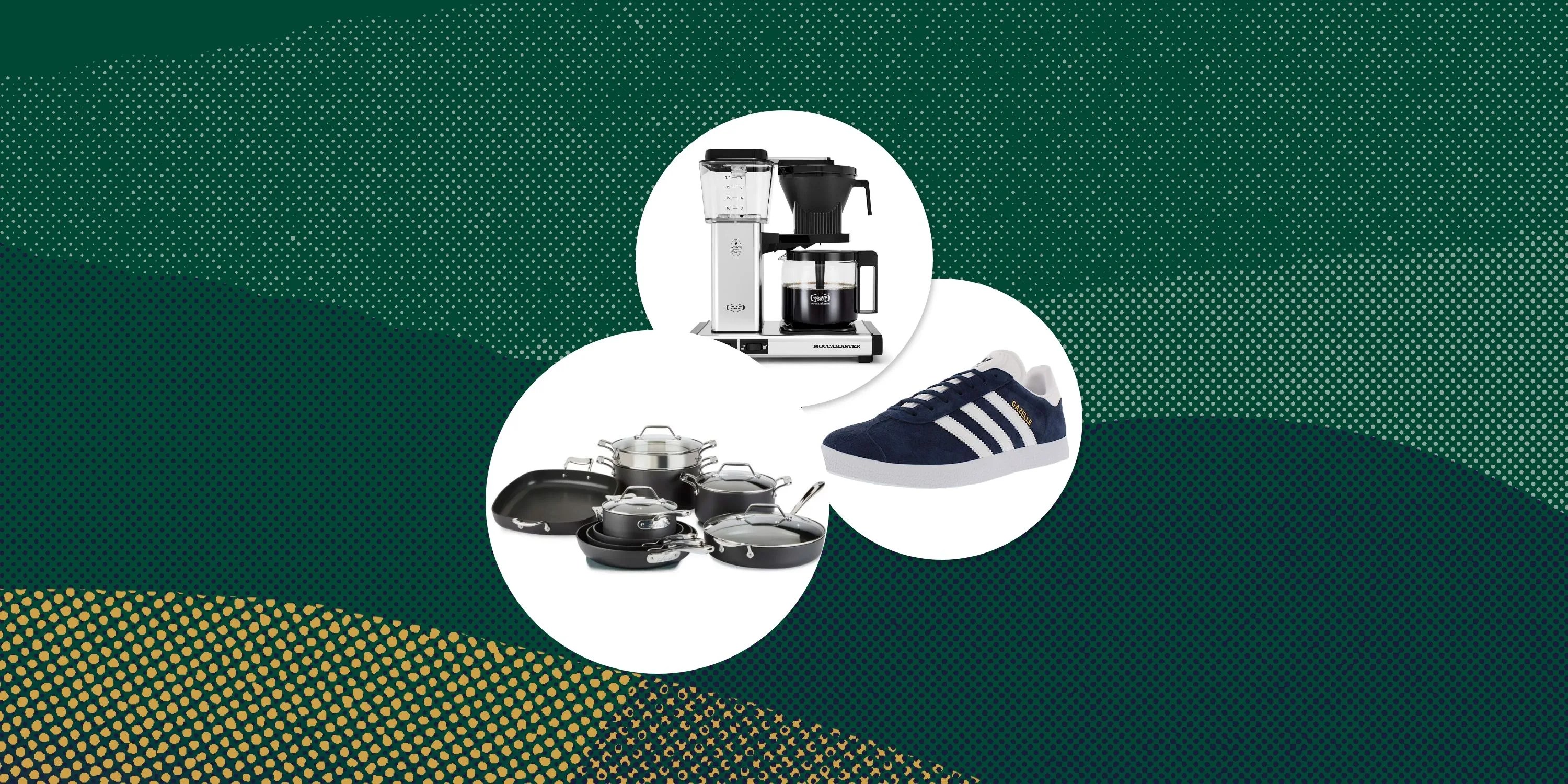 collage of shoe pot set and blender