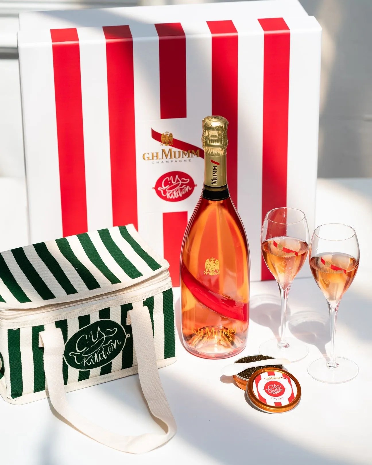 limited edition gh mumm champagne x cyk caviar kit