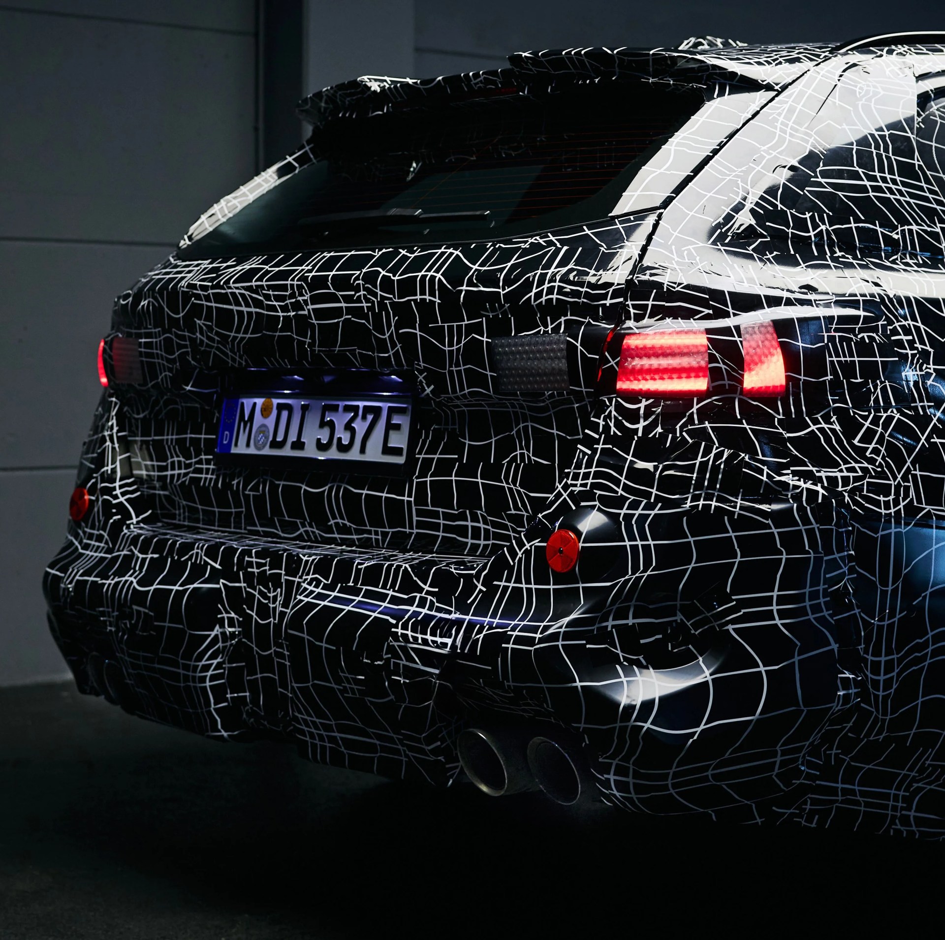 teaser if back end of new bmw m5 touring