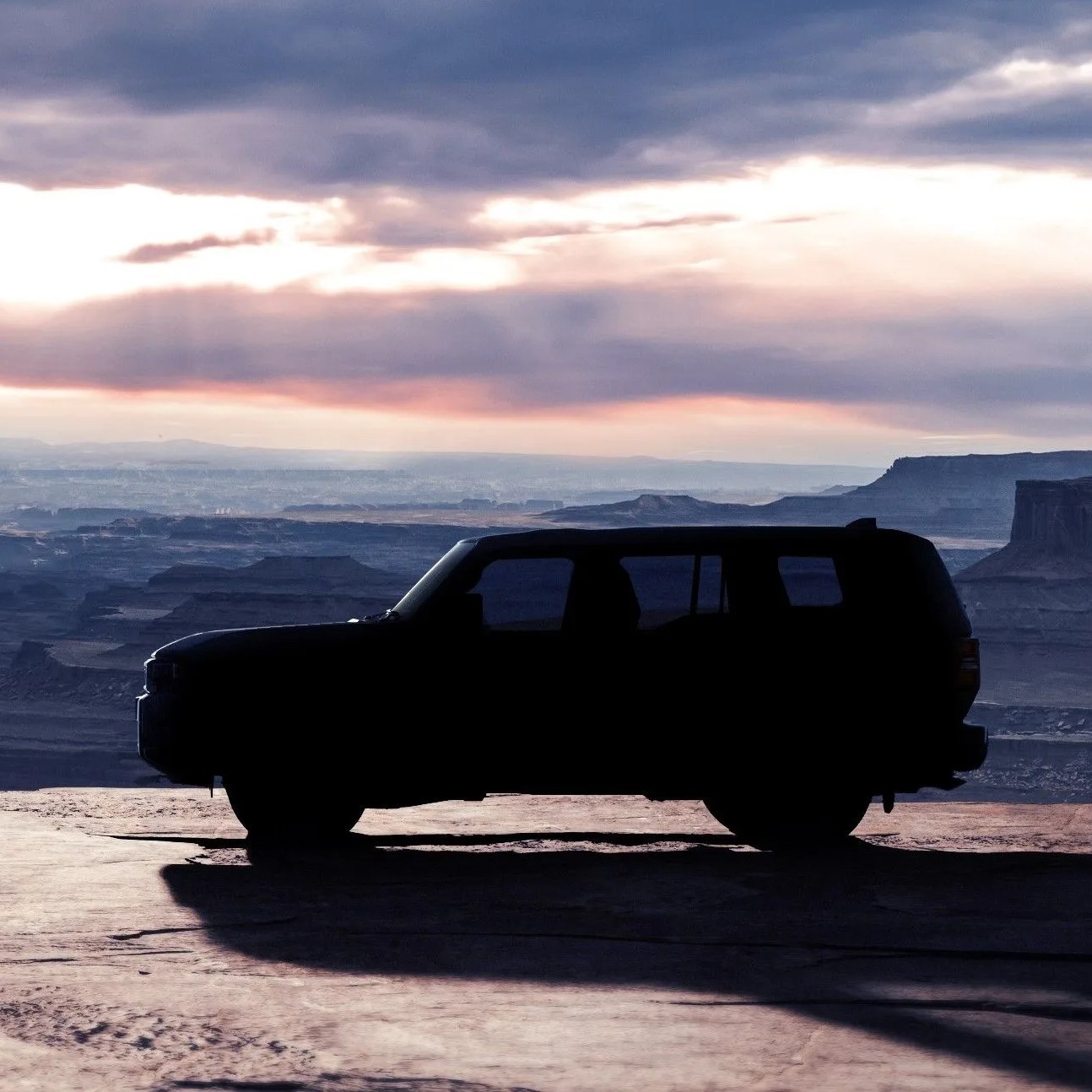 darkened silhouette of new land cruiser