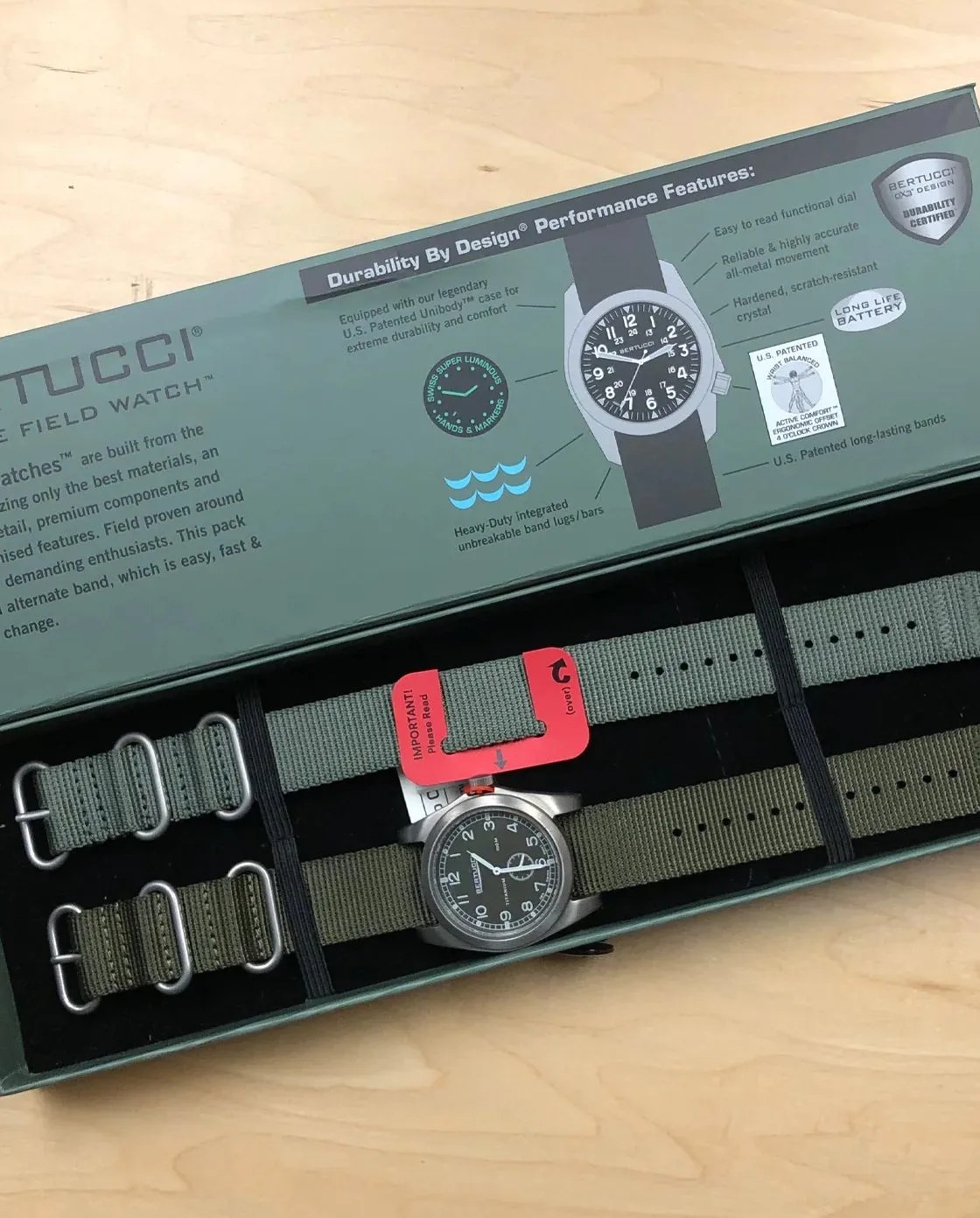 13300 a 3t vintage 42 black dial with defender drab™ nylon band collectors corner circa 2010 watch