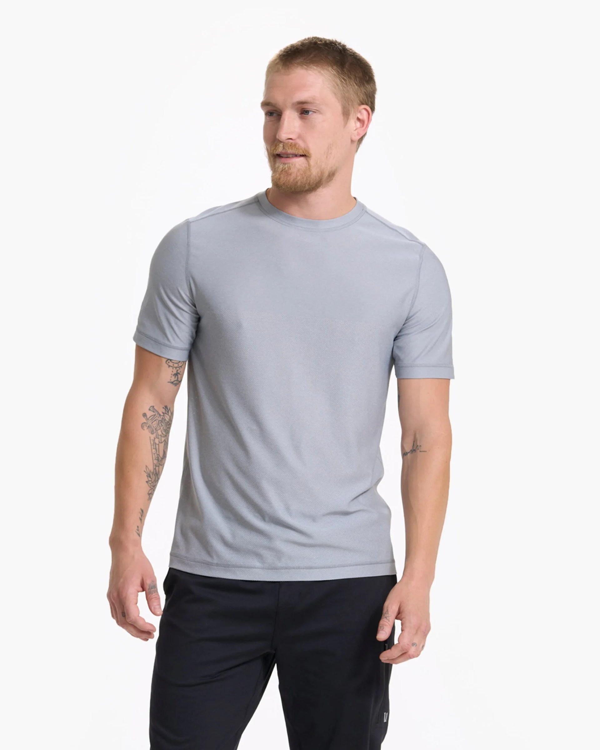 Vuori Grandview Tech T-Shirt | Light Heather Grey | XXL