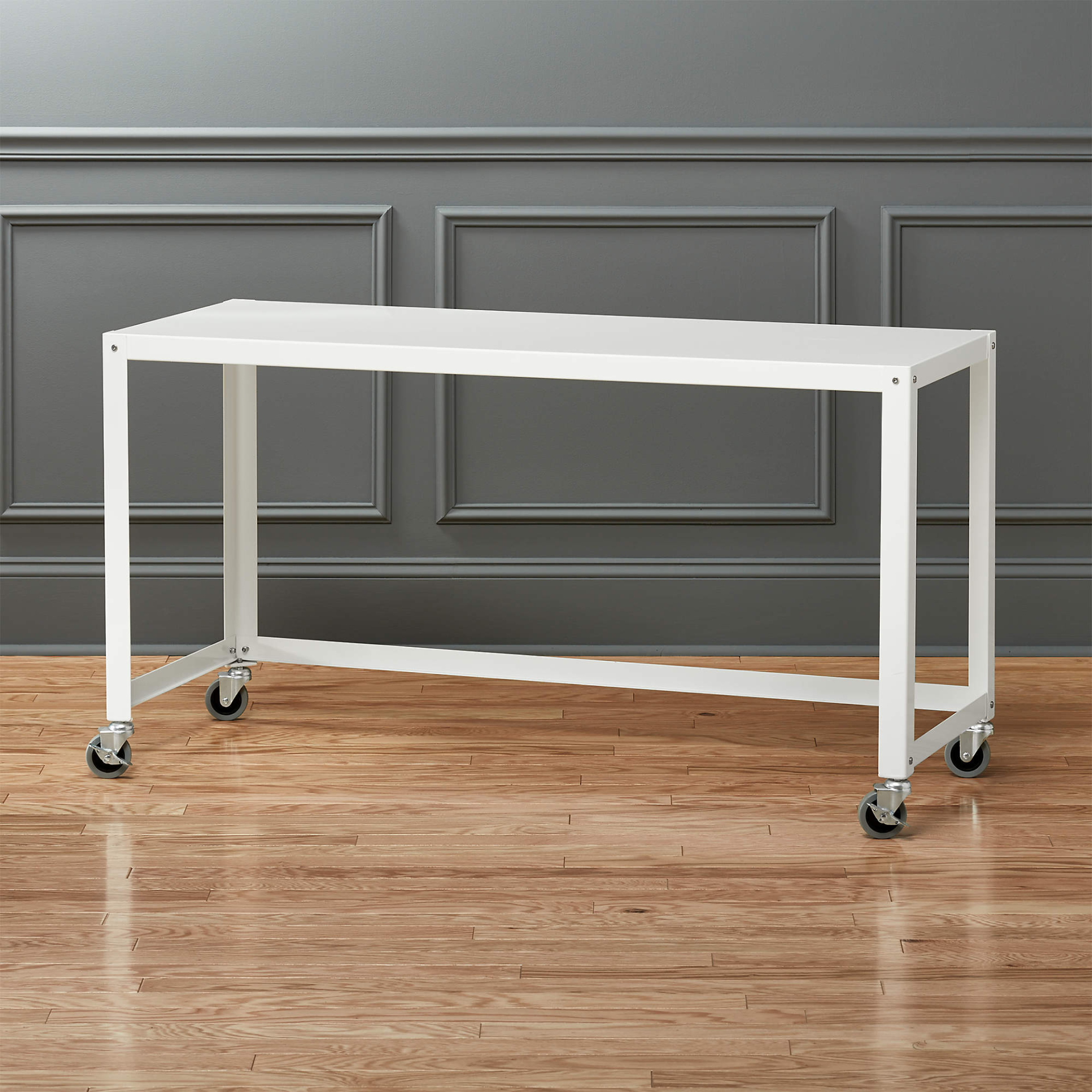 metal desk with wheels
