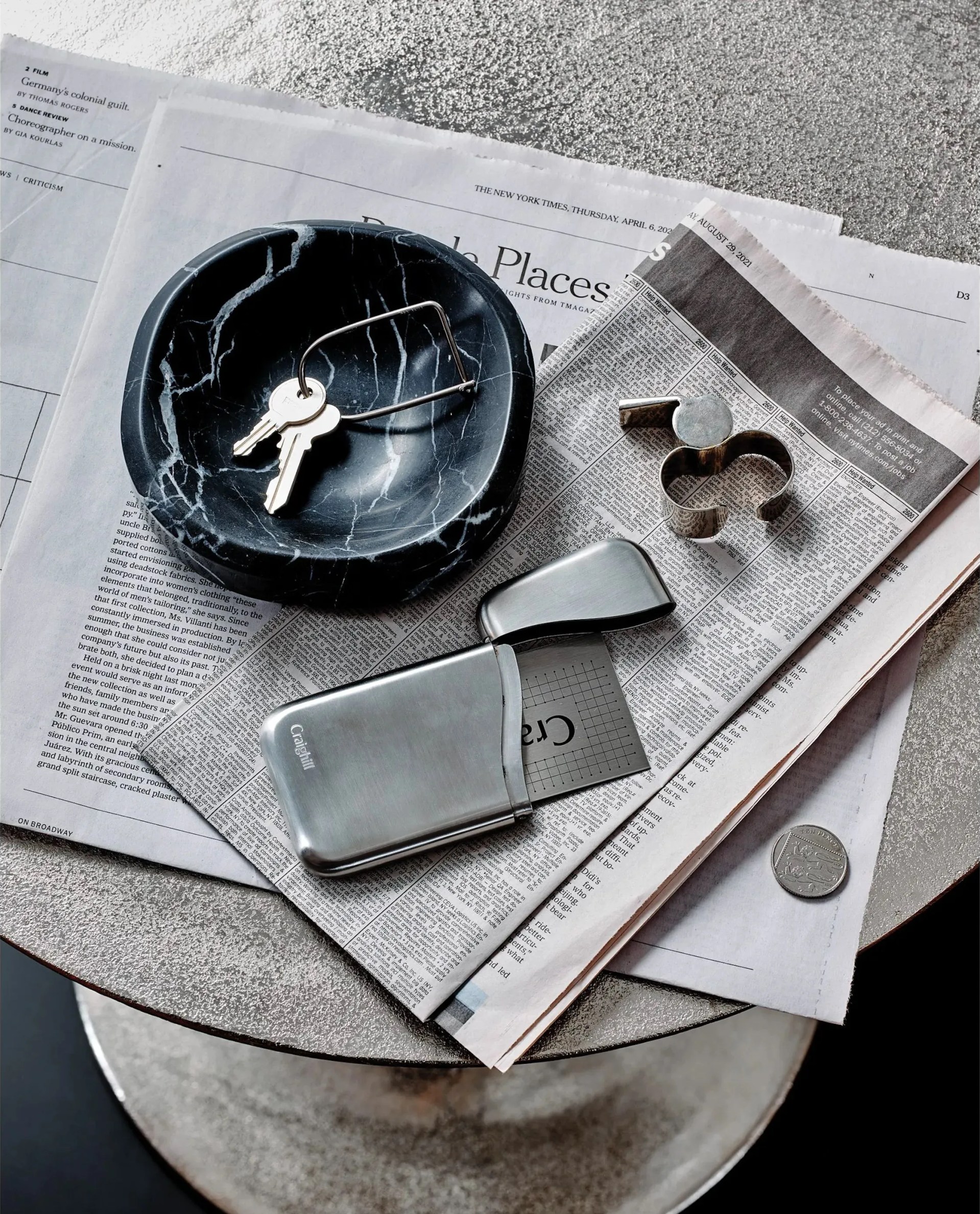 craighill card case in steel