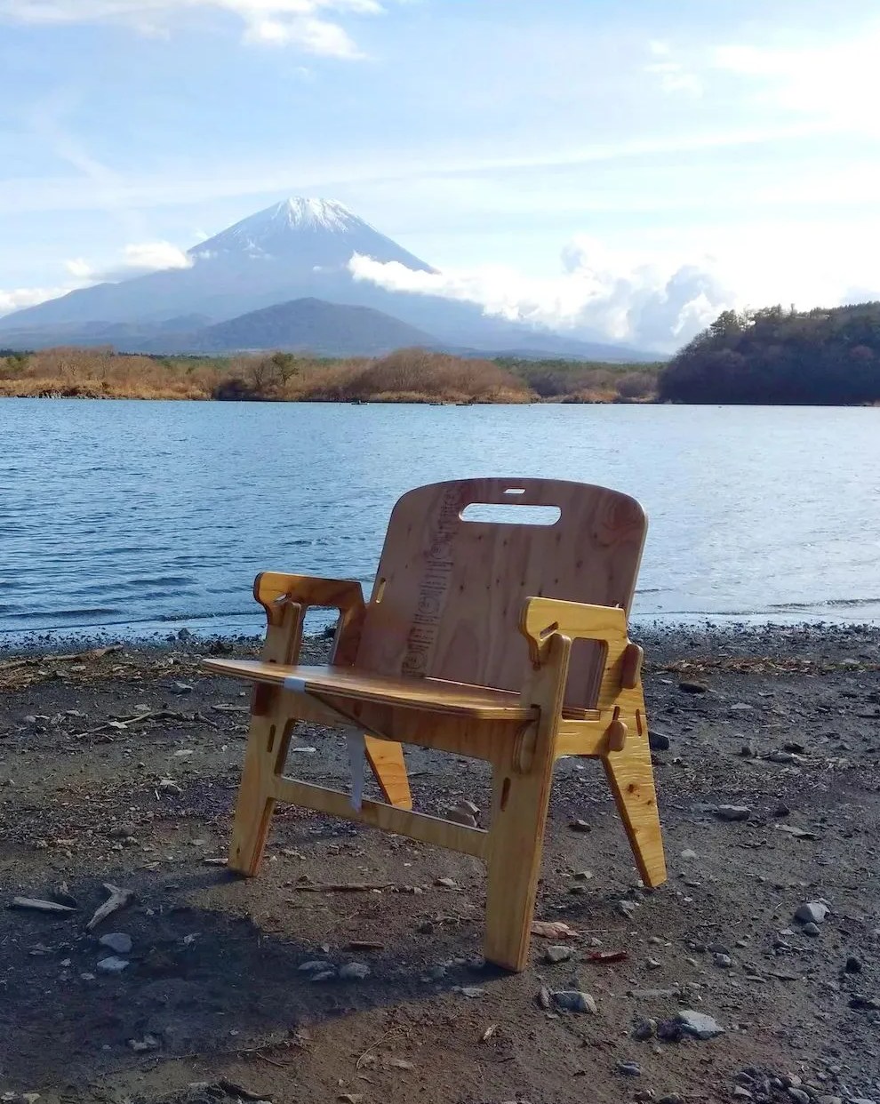 yoka chair in wood by water