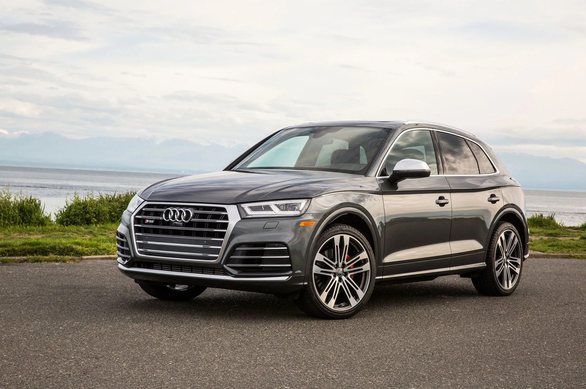 audi sq5 parked by the ocean