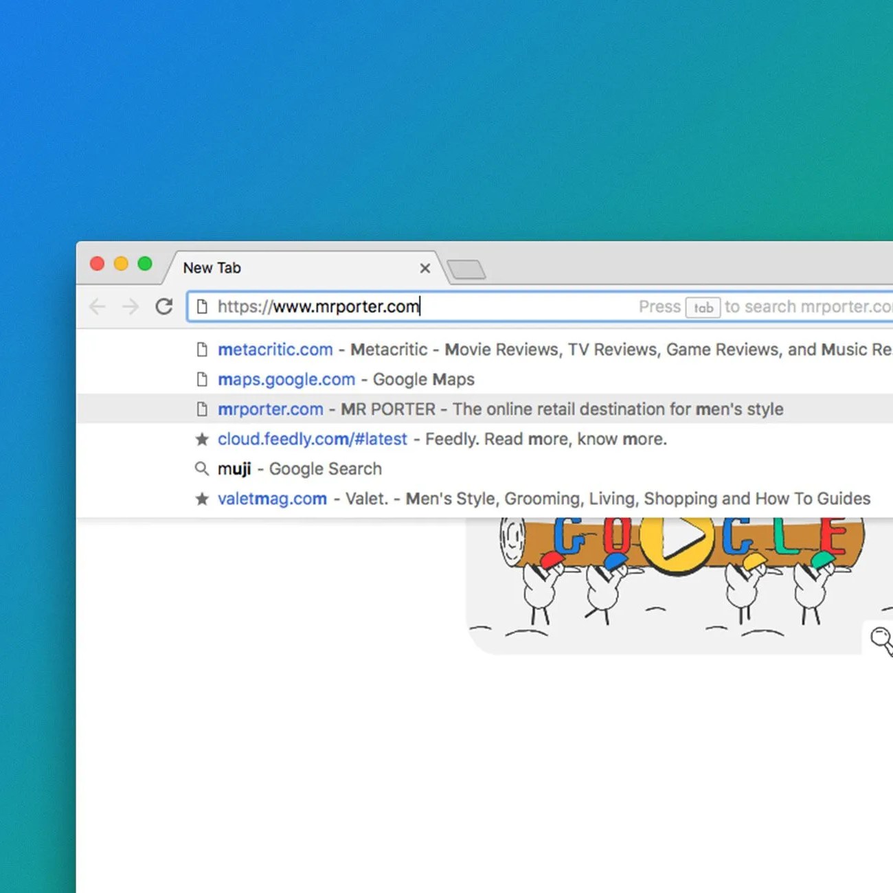 google chrome window with an anddress in the search bar