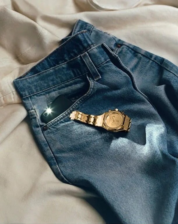 audemars piguet watch on jeans