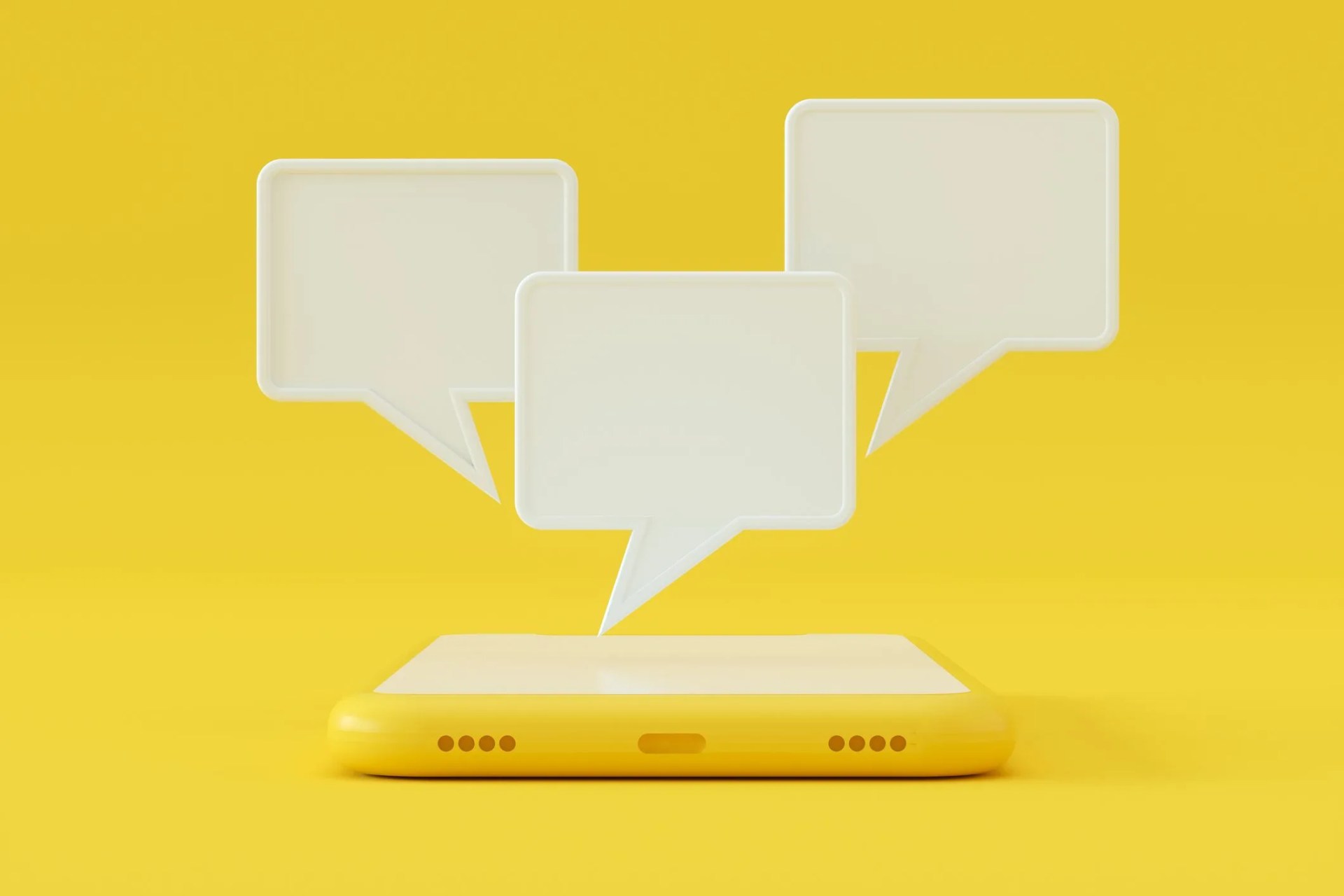 chat speech bubble on smart phone screen