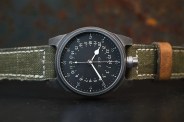 military style watch on a table
