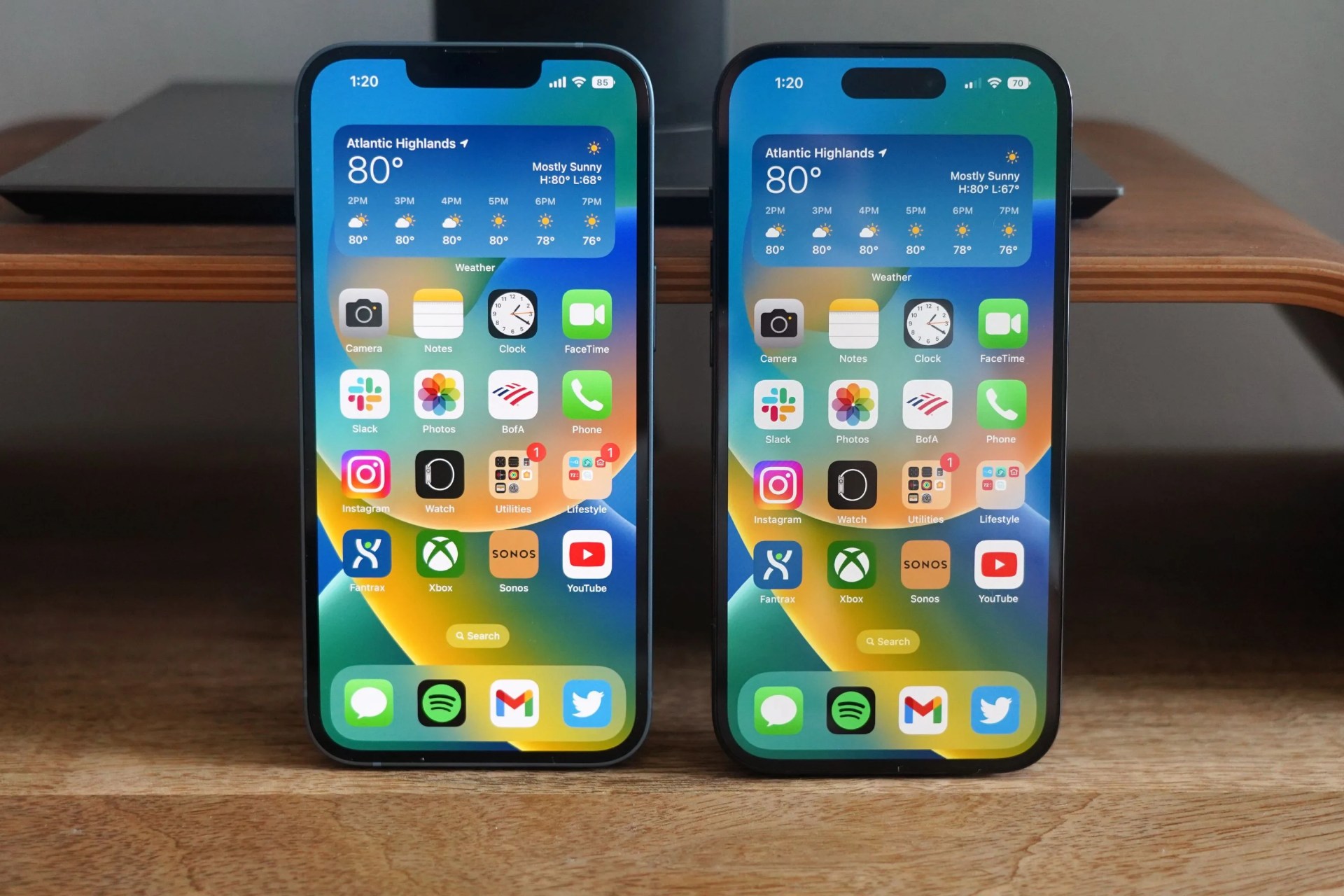 two iphones next to each other
