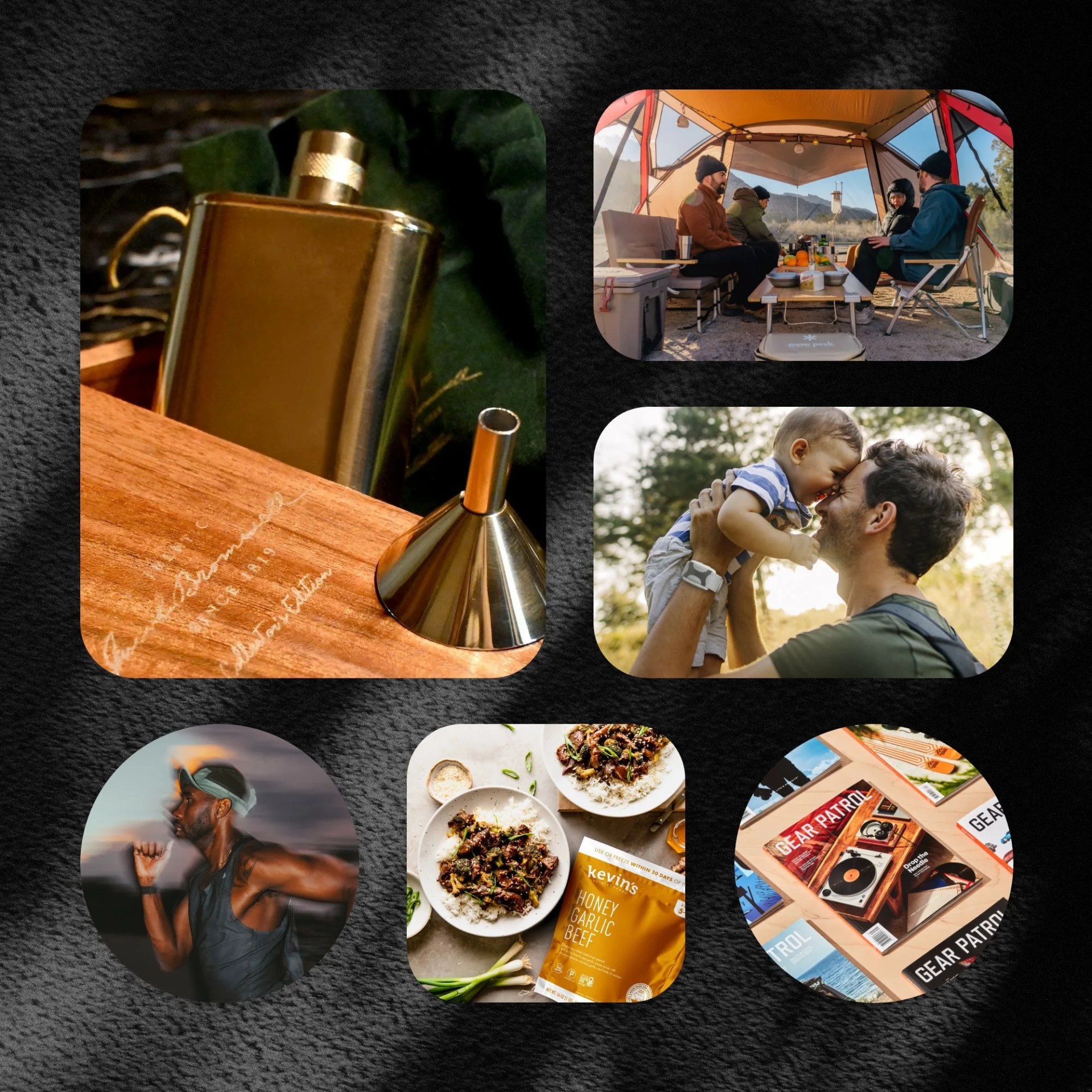 apollo wearable, ciele athletics elite technical running shirt and short set, jacob bromwell 24k vermonter set, kevin's natural foods entree, snow peak alpha breeze tent, and gear patrol magazine