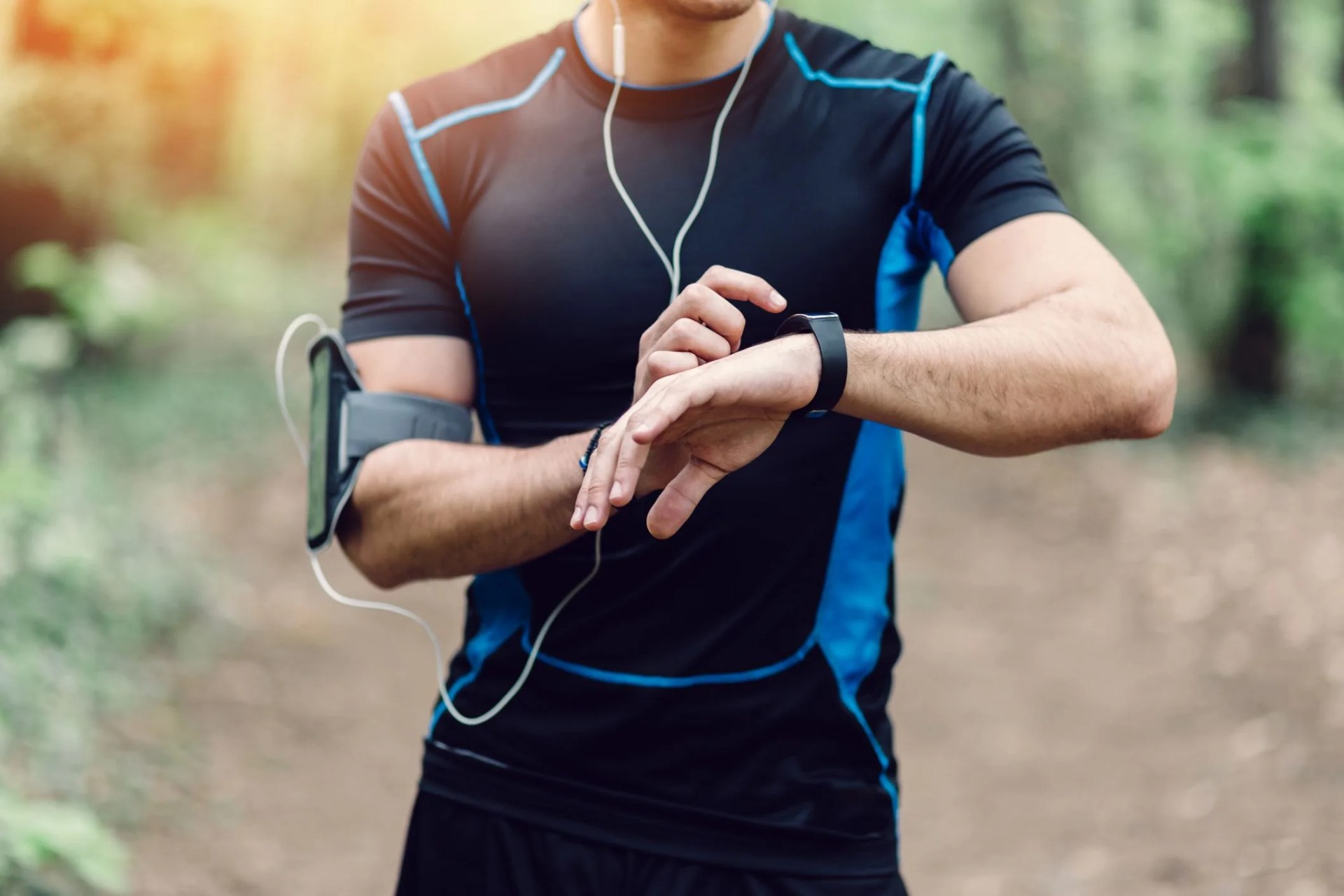 runner in the park preparing for jogging