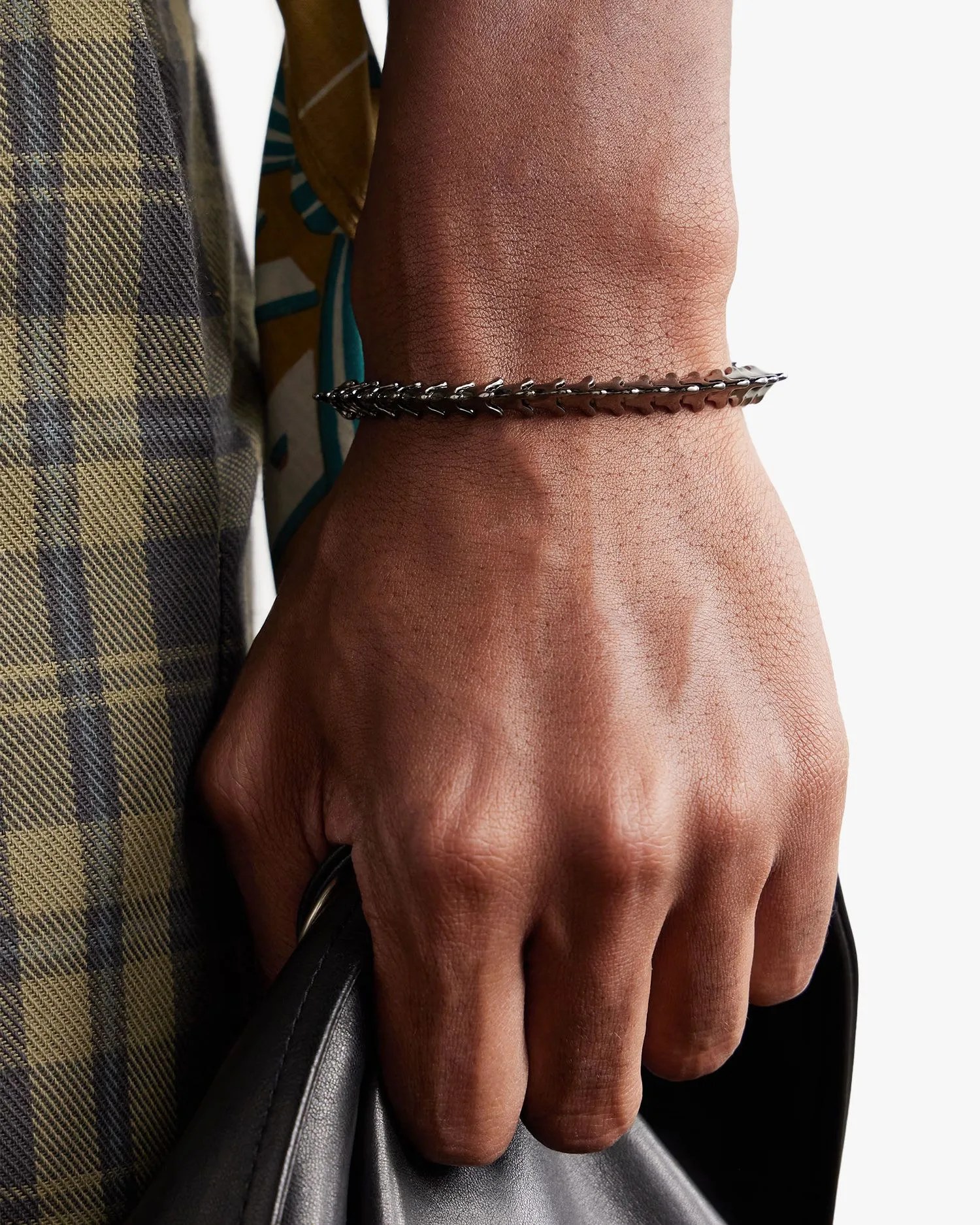 shaun leane serpent's trace rhodium plated bracelet