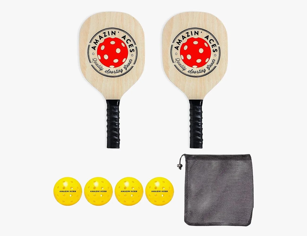 amazin' aces pickleball wood paddle set