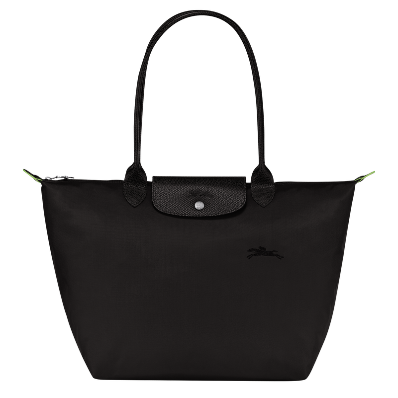 Le Pliage Green L Tote bag Black - Recycled canvas