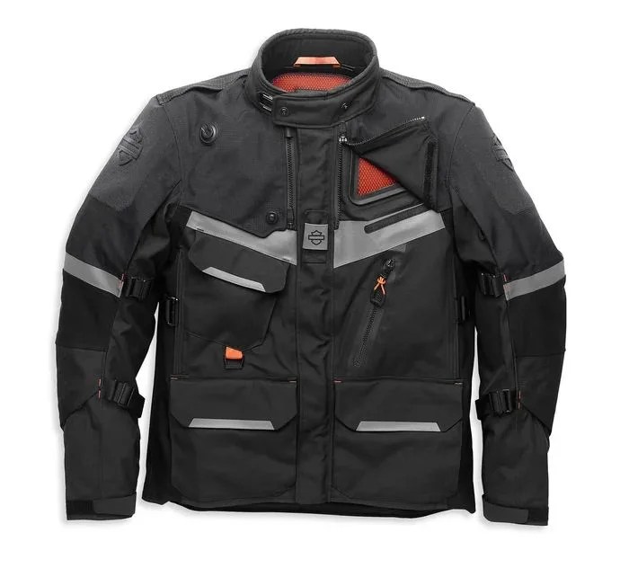 harley davidson passage adventure jacket against blank background