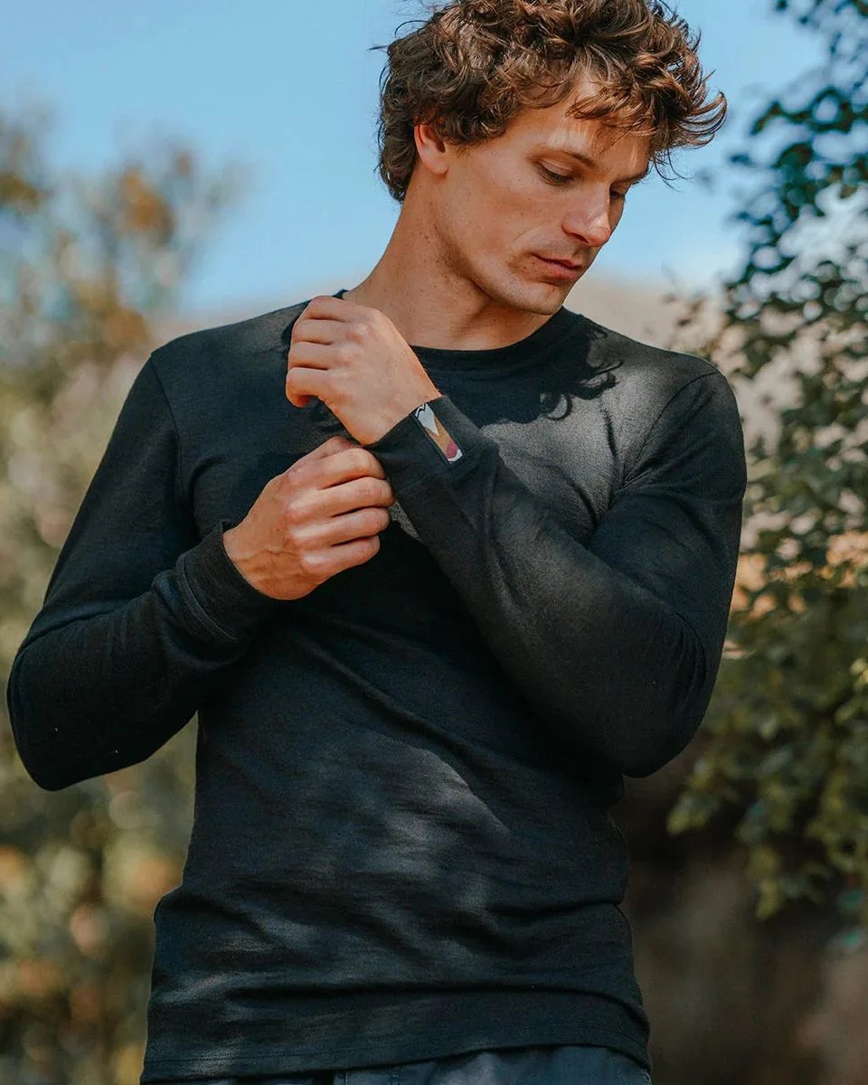 man wearing kora yushu yak wool sweater