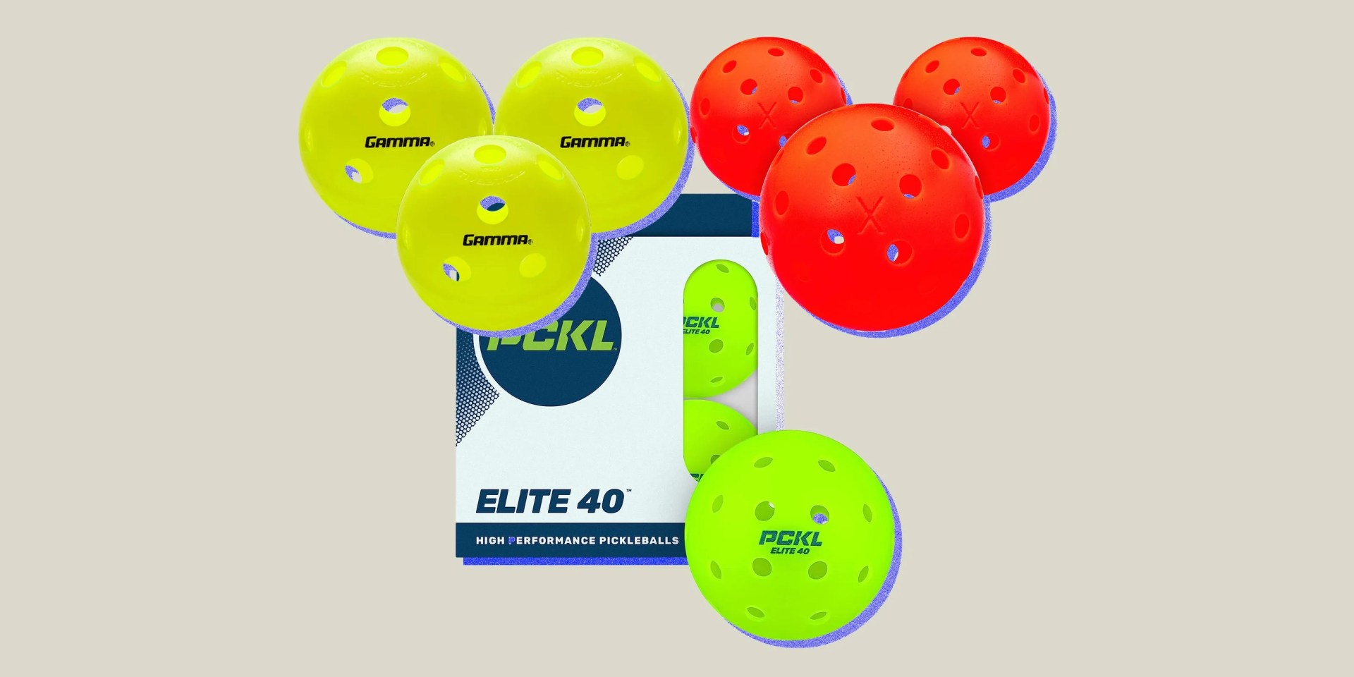 collage of pickleballs