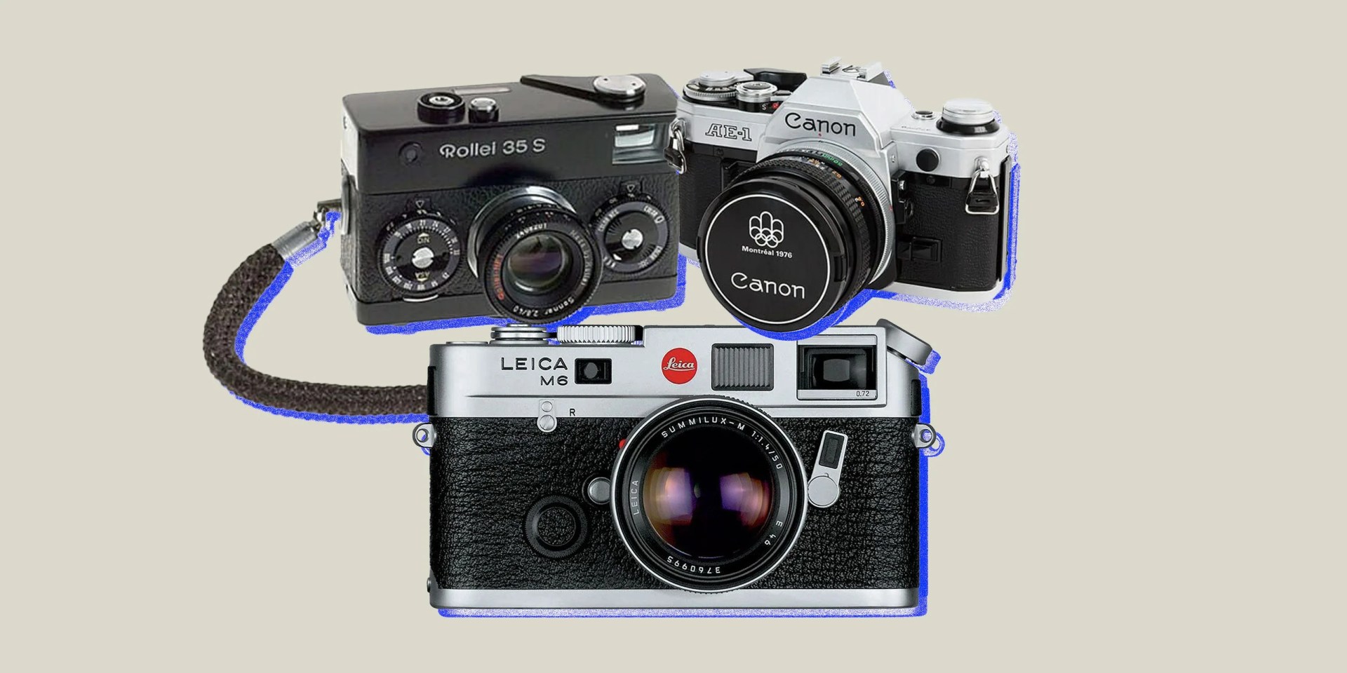 collage of three vintage cameras