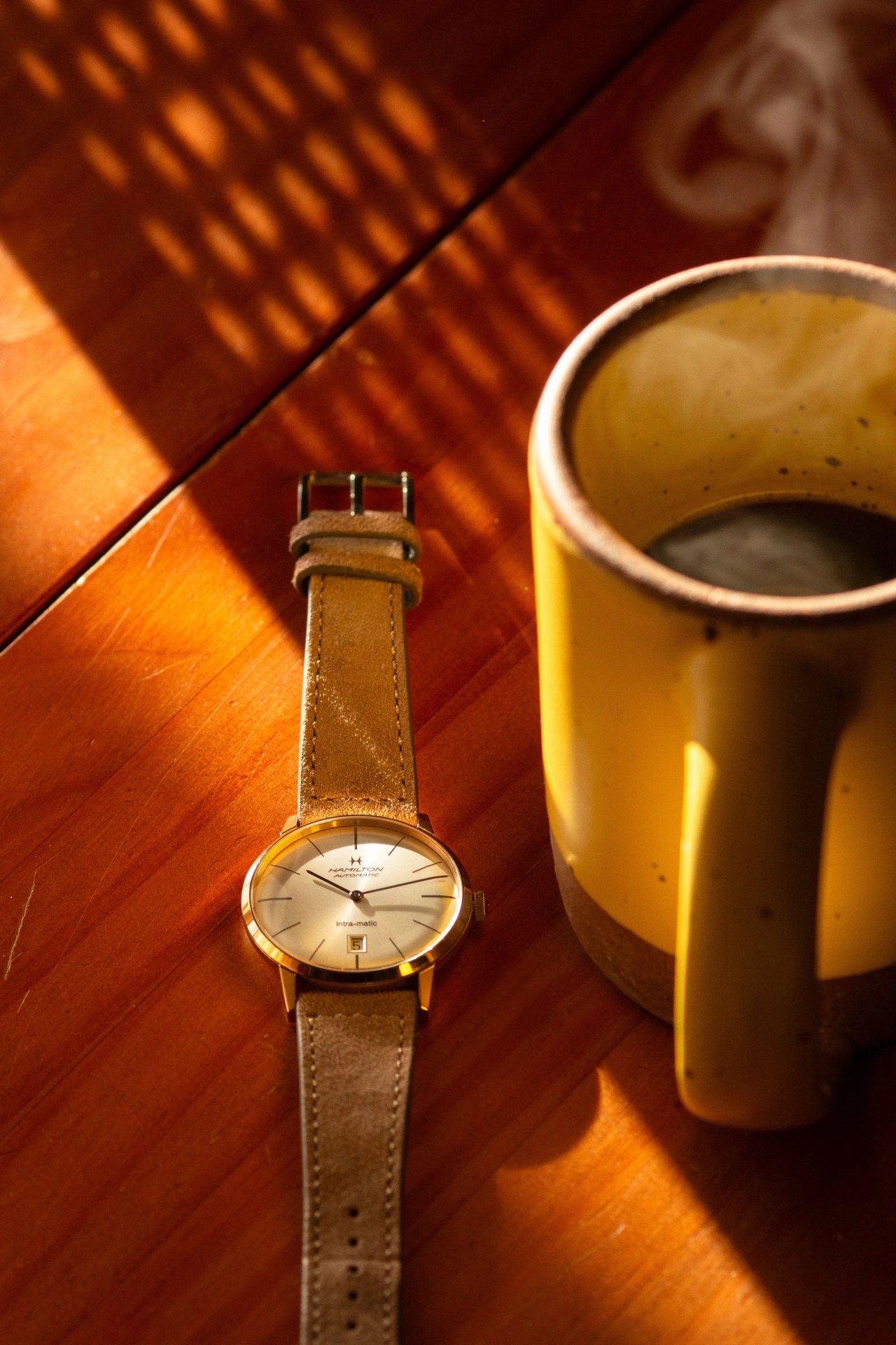 hamilton dress watch on leather strap