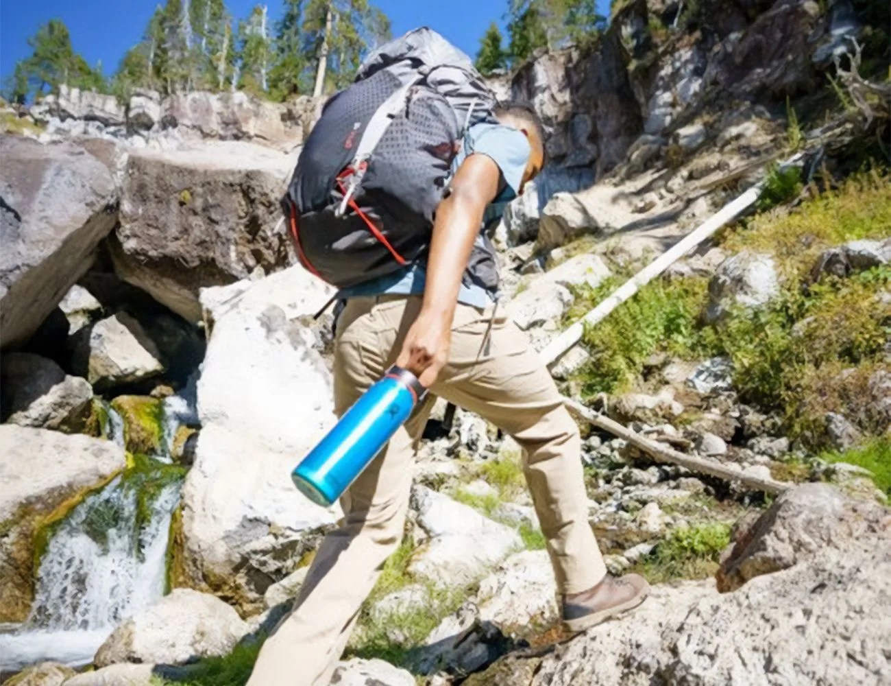 a man hiking