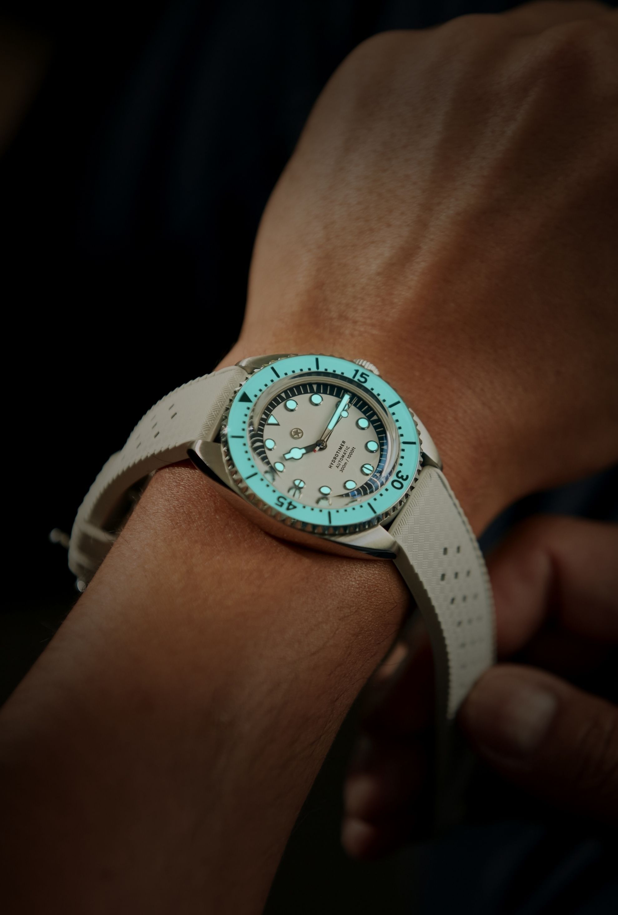 man wearing jack mason hydrotimer watch on wrist