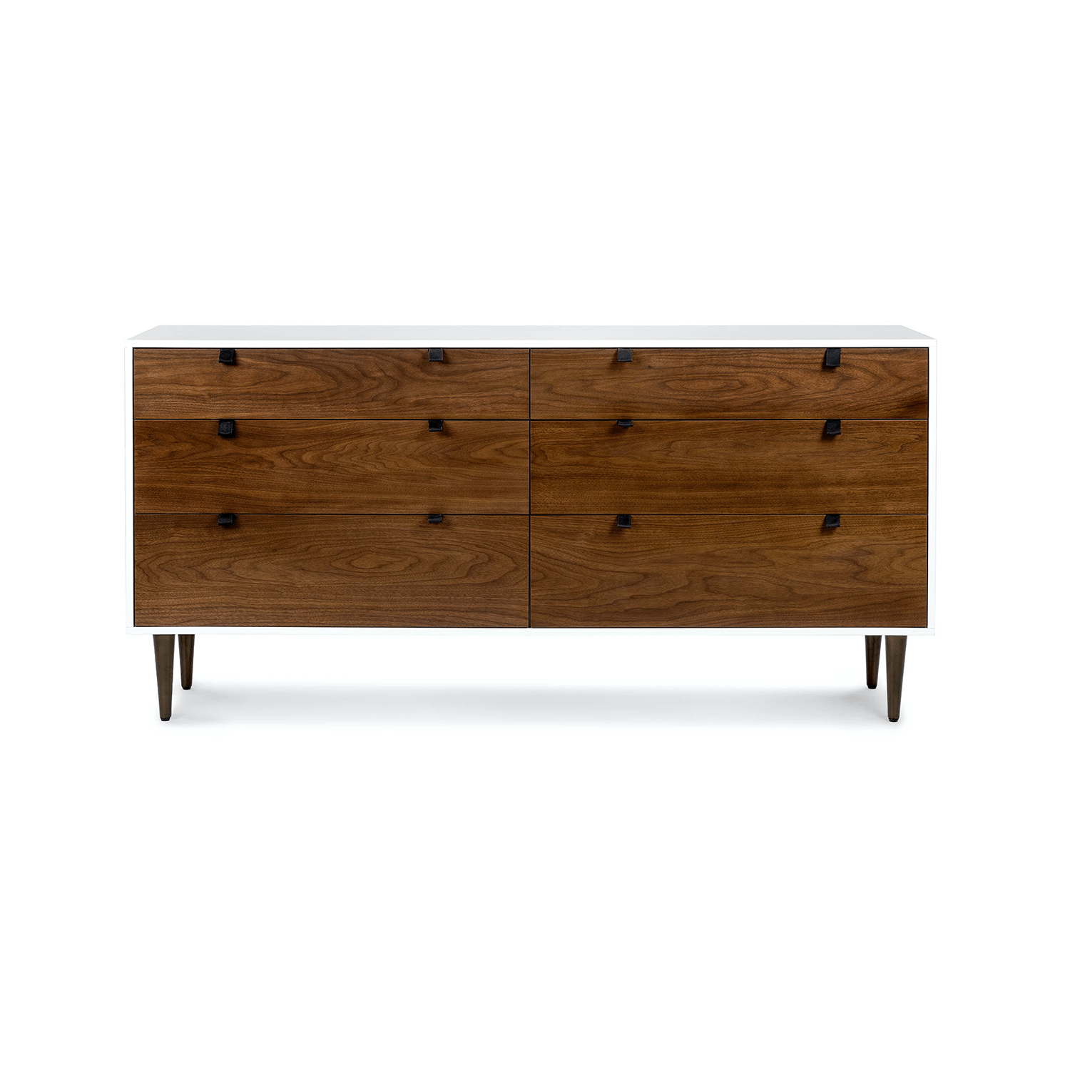Envelo White / Walnut 6-Drawer Double Dresser