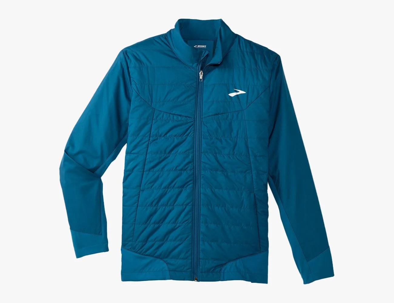 a blue jacket with a white background