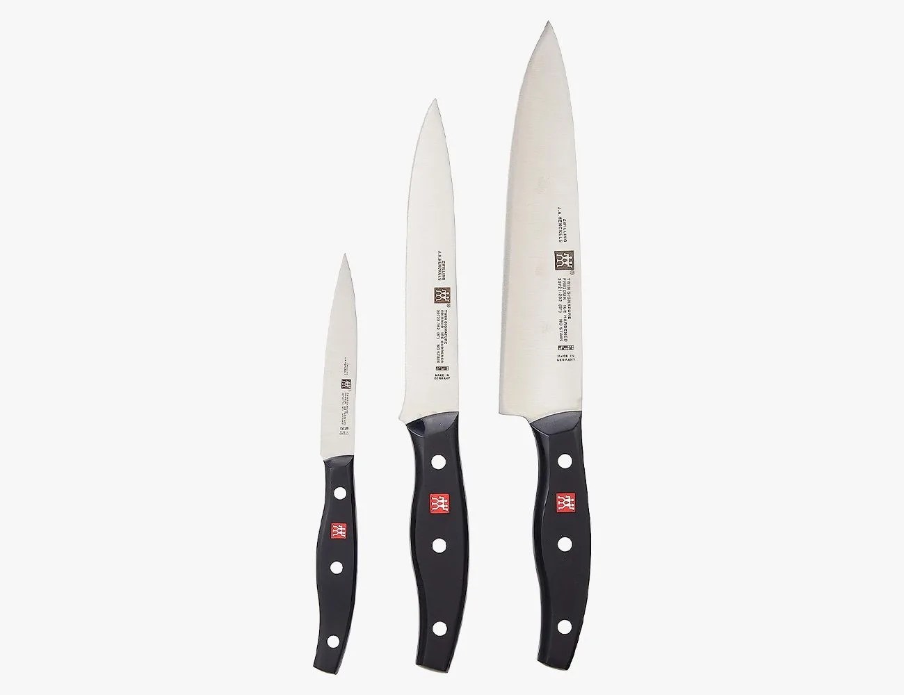 ZWILLING Twin Signature 3-pc German Knife Set, Razor-Sharp, Made in Company-Owned German Factory with Special Formula Steel perfected for almost 300 Years, Dishwasher Safe