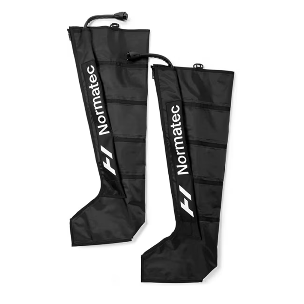 a pair of black and white bags