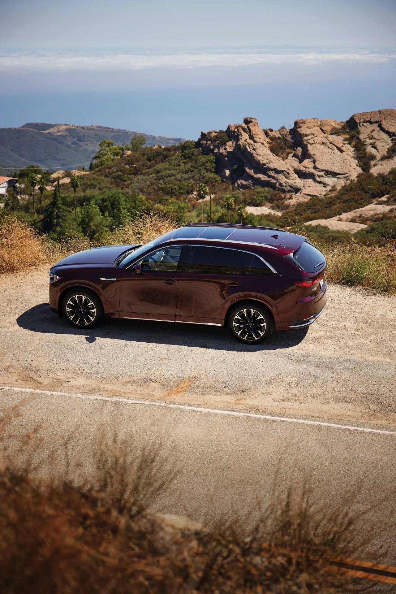 a car parked on a road