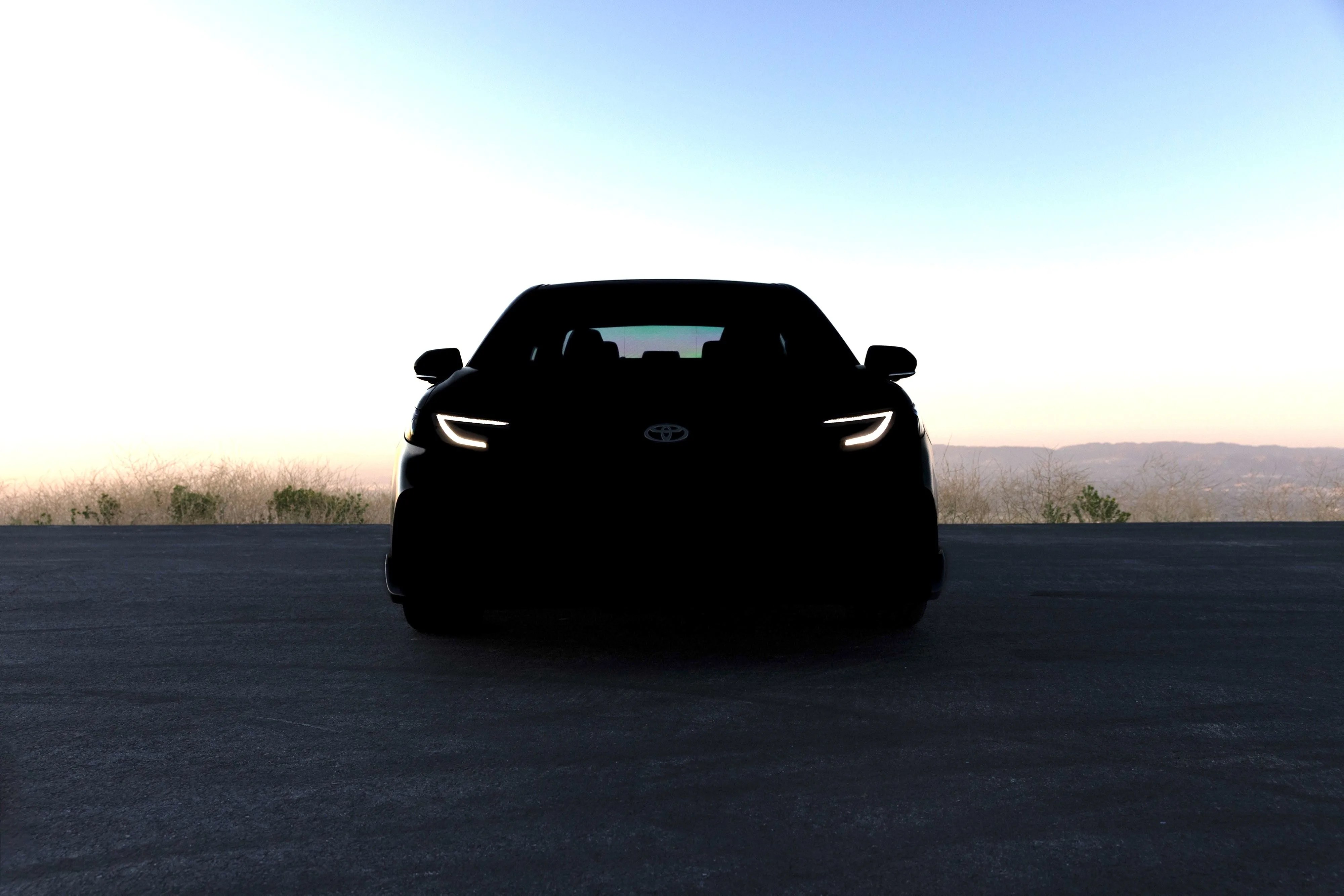 a black car on a road