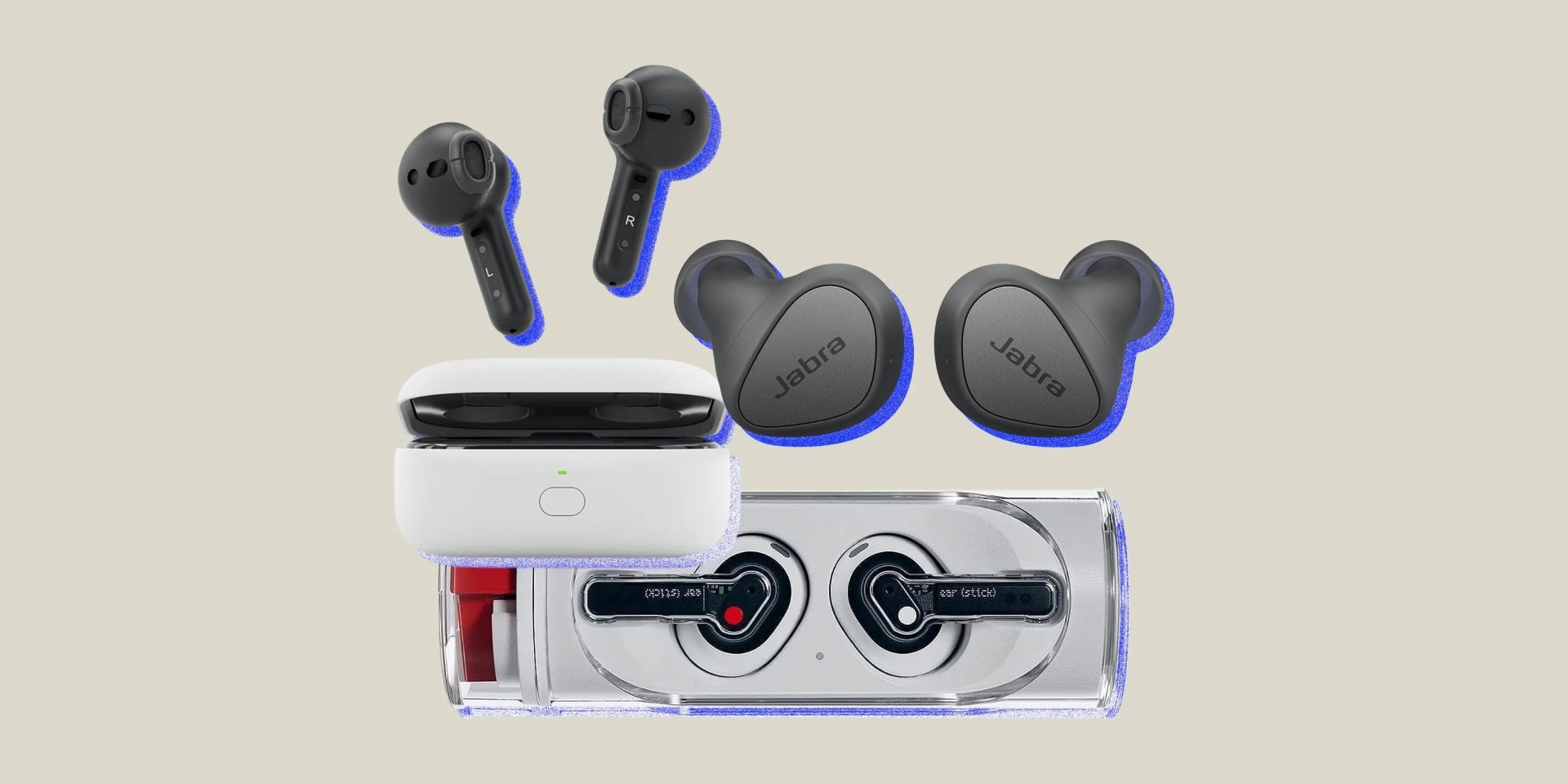 collage of three earbud sets
