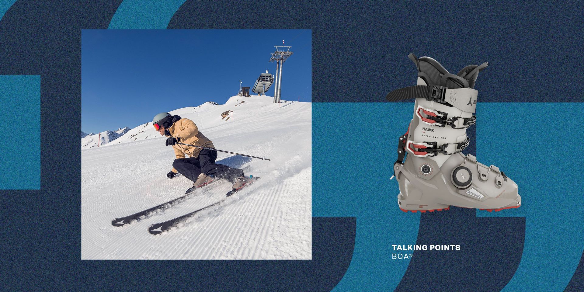 talking points man skiing wearing boa hawk boots