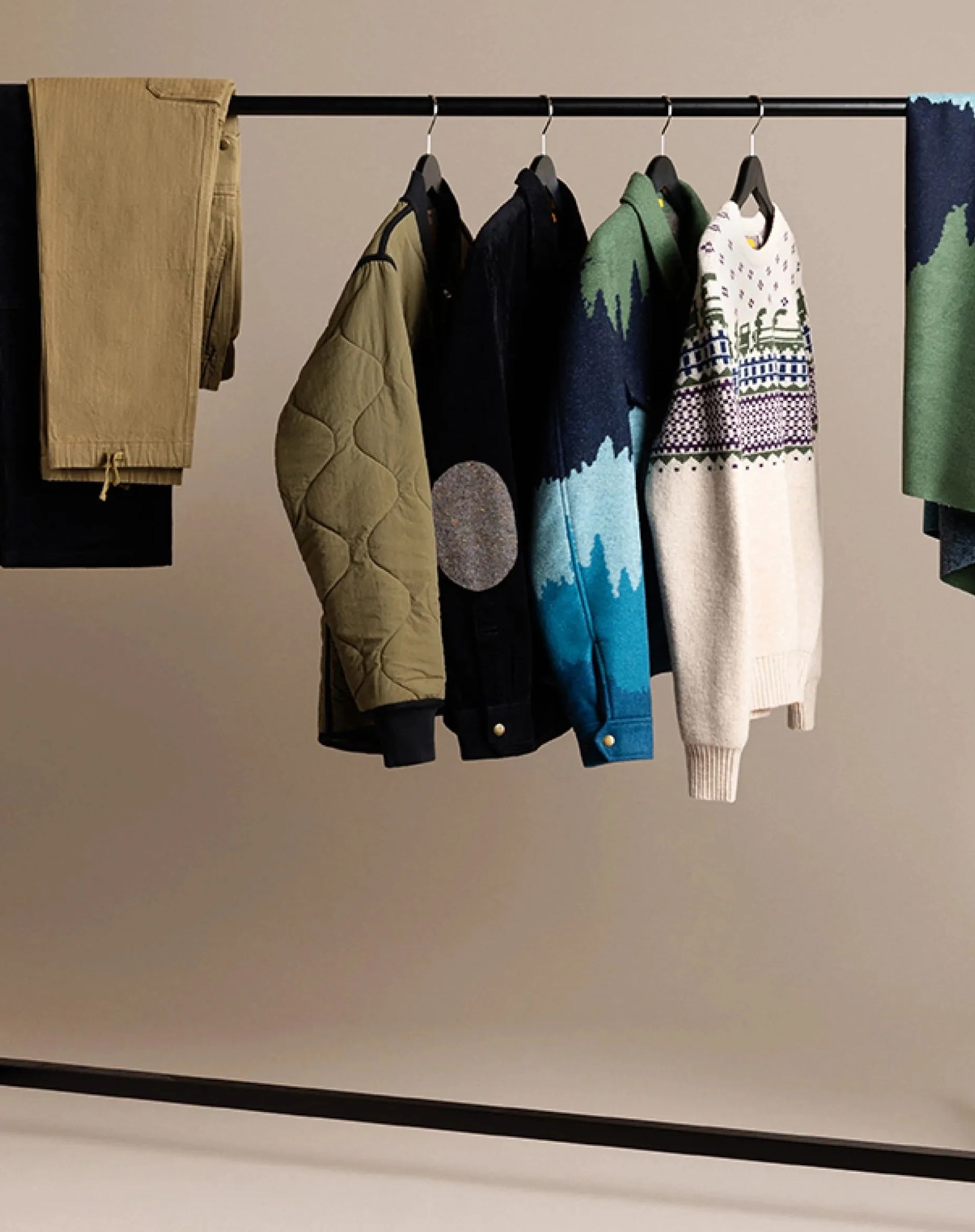 a group of clothes on a line