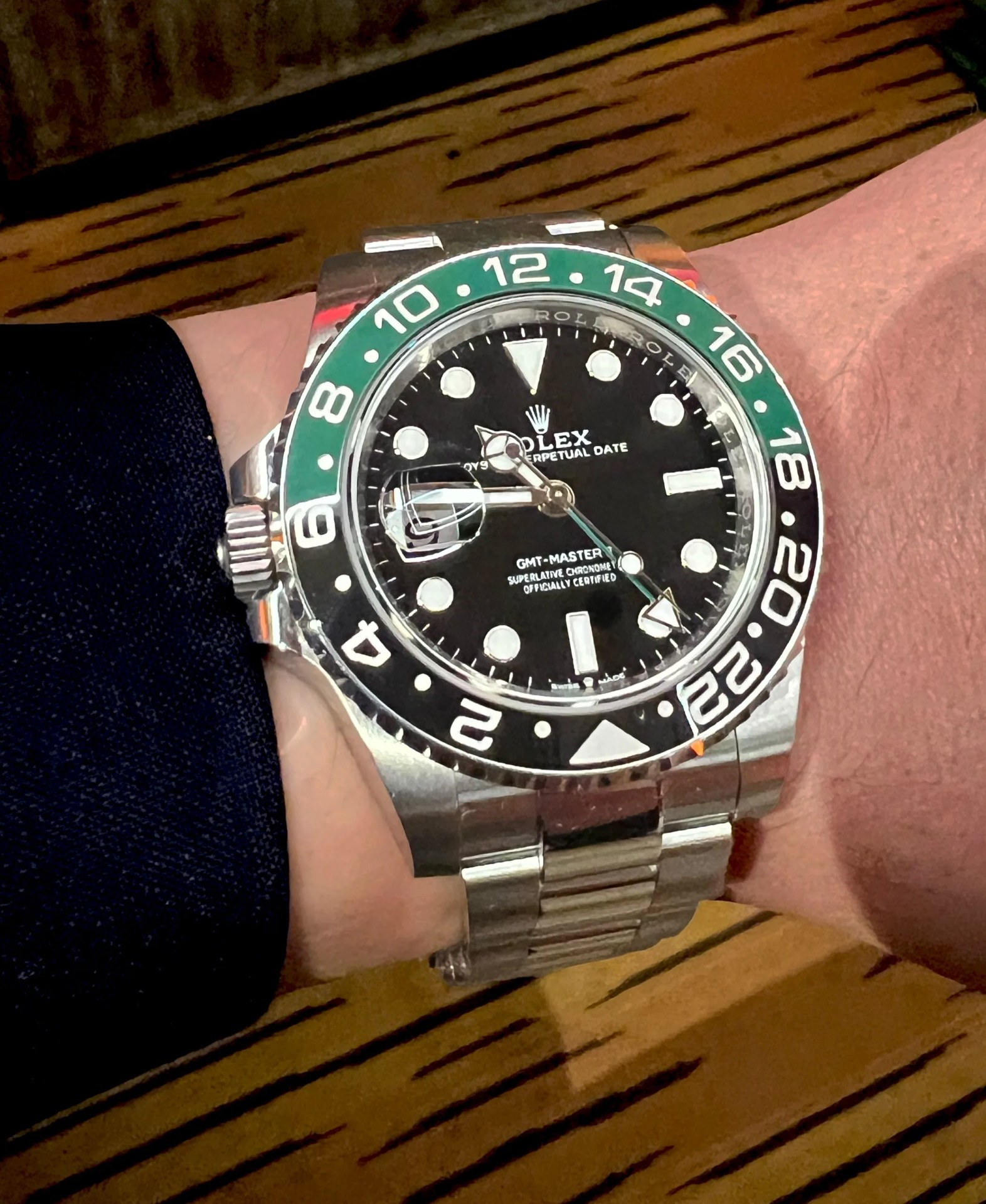 rolex gmt watch on wrist