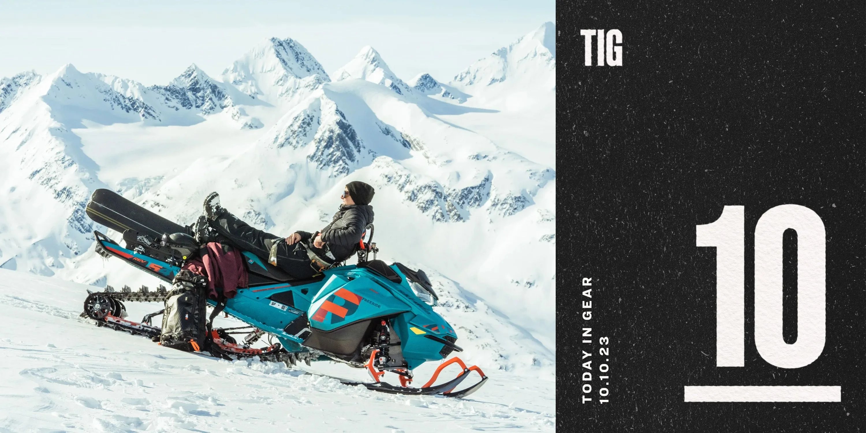 today in gear october 10 2023 a person sitting on a snowmobile wearing obermeyer klaus down hoody