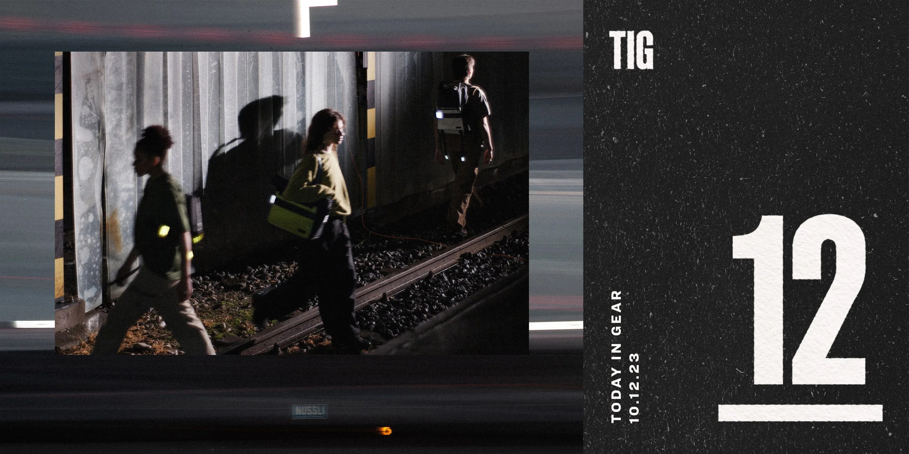 today in gear october 12 2023 a group of people walking on a train platform wearing freitag reflective bags