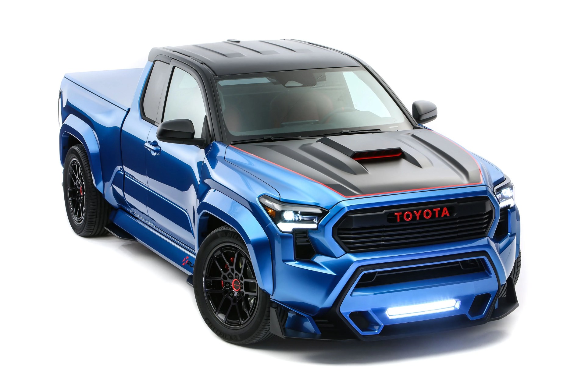 a blue truck with a white background