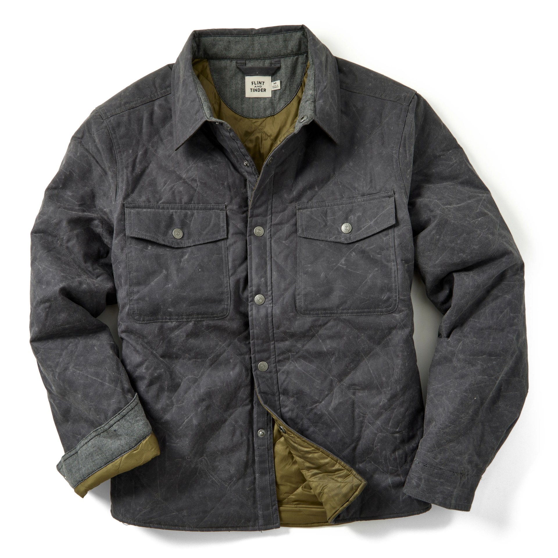 Quilted Waxed Shirt Jacket