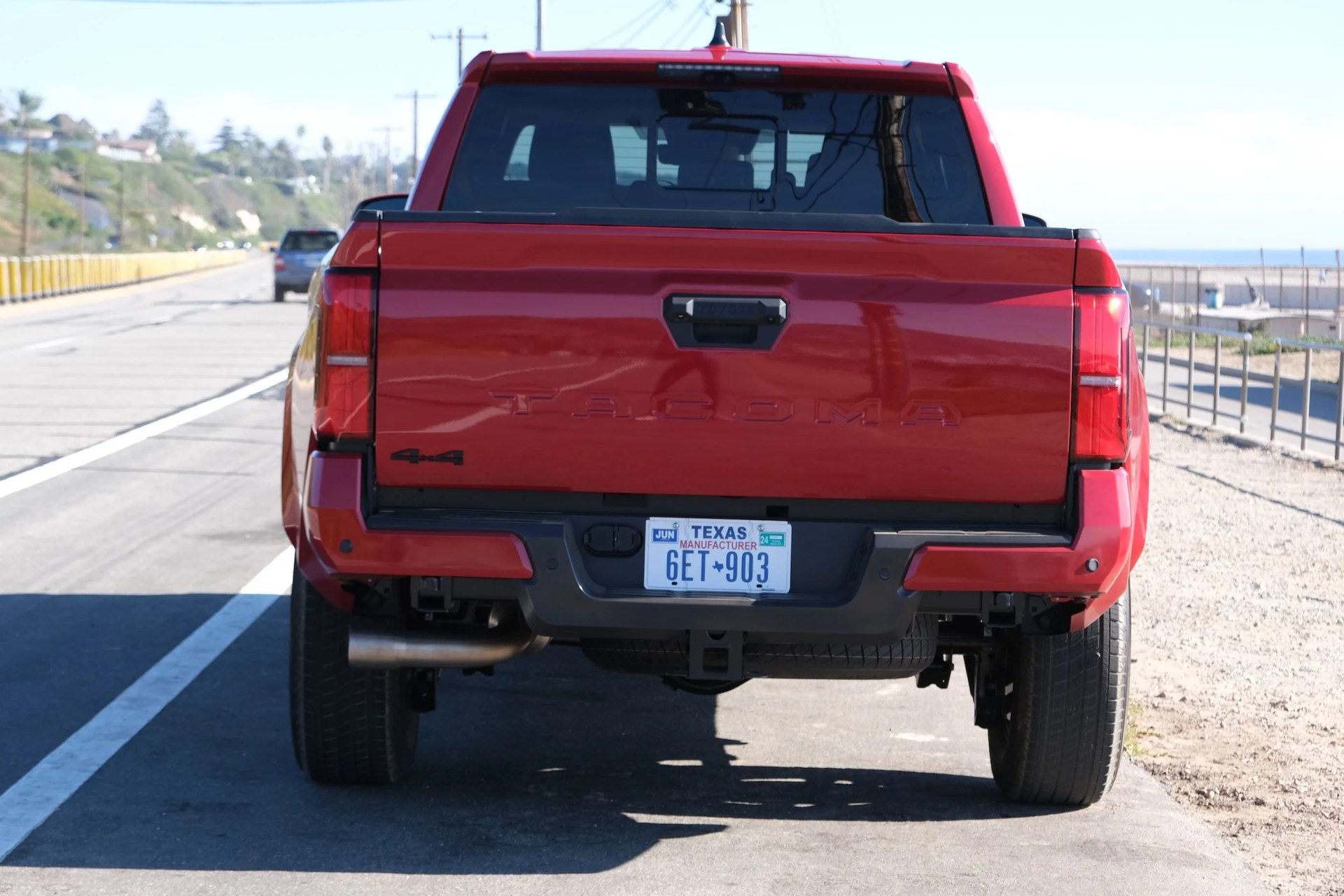 2024 toyota tacoma parked on side of pacific coast highway