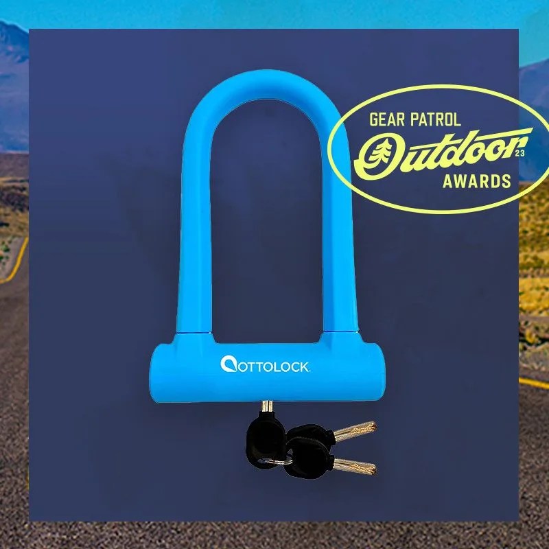 OTTOLOCK Sidekick Compact U-Lock | Lightweight Silicone-Coated Bike Lock (Orange)
