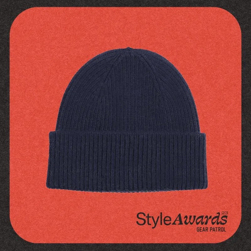 Merino Wool Beanie - Navy Blue