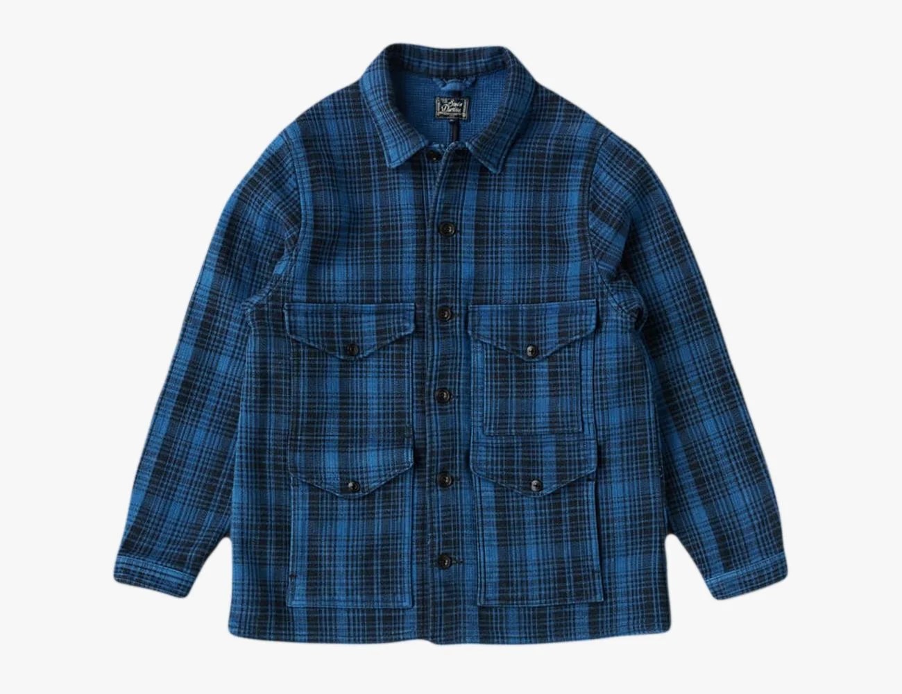 a blue and white shirt