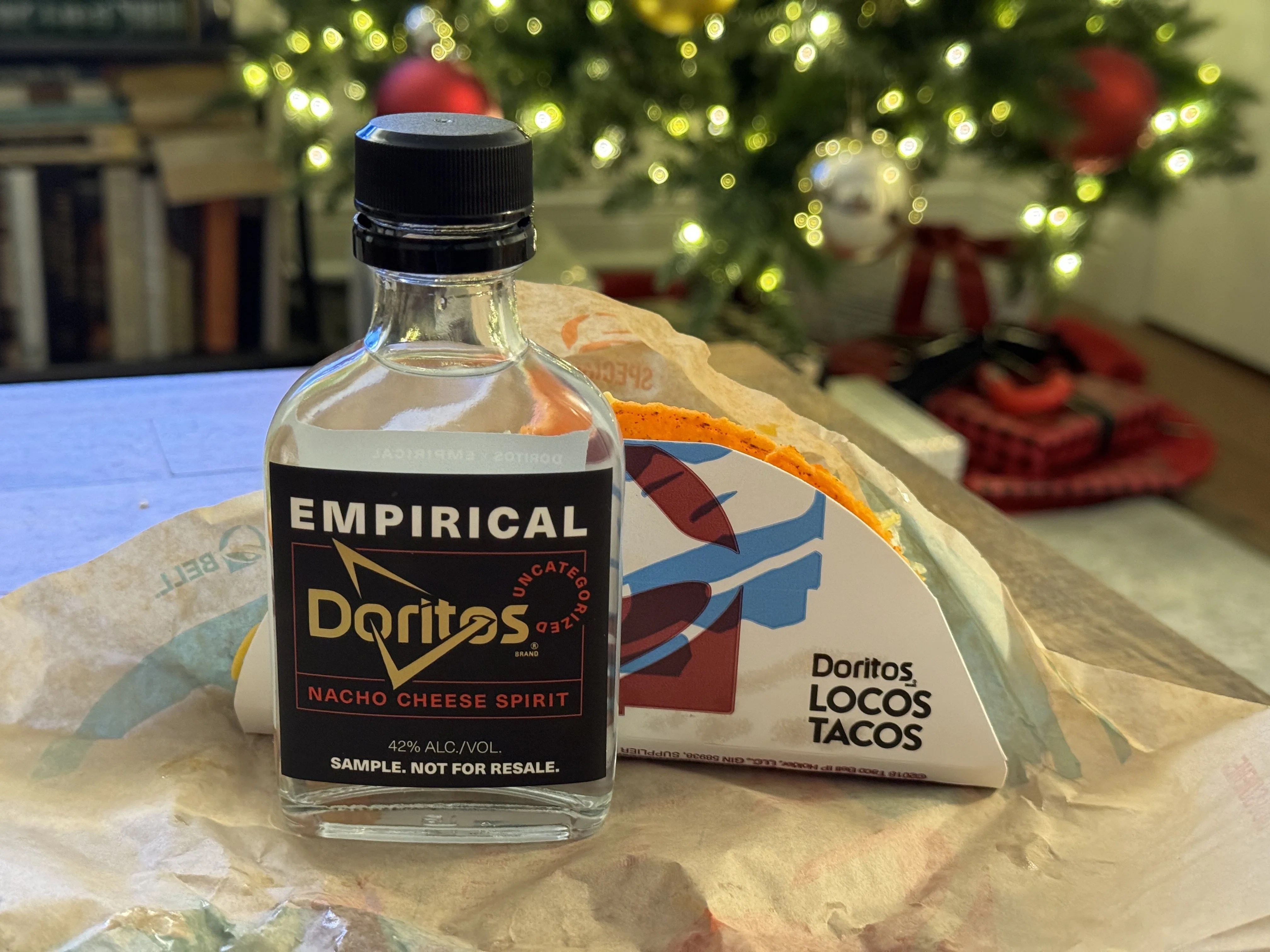 a bottle of liquor on a table