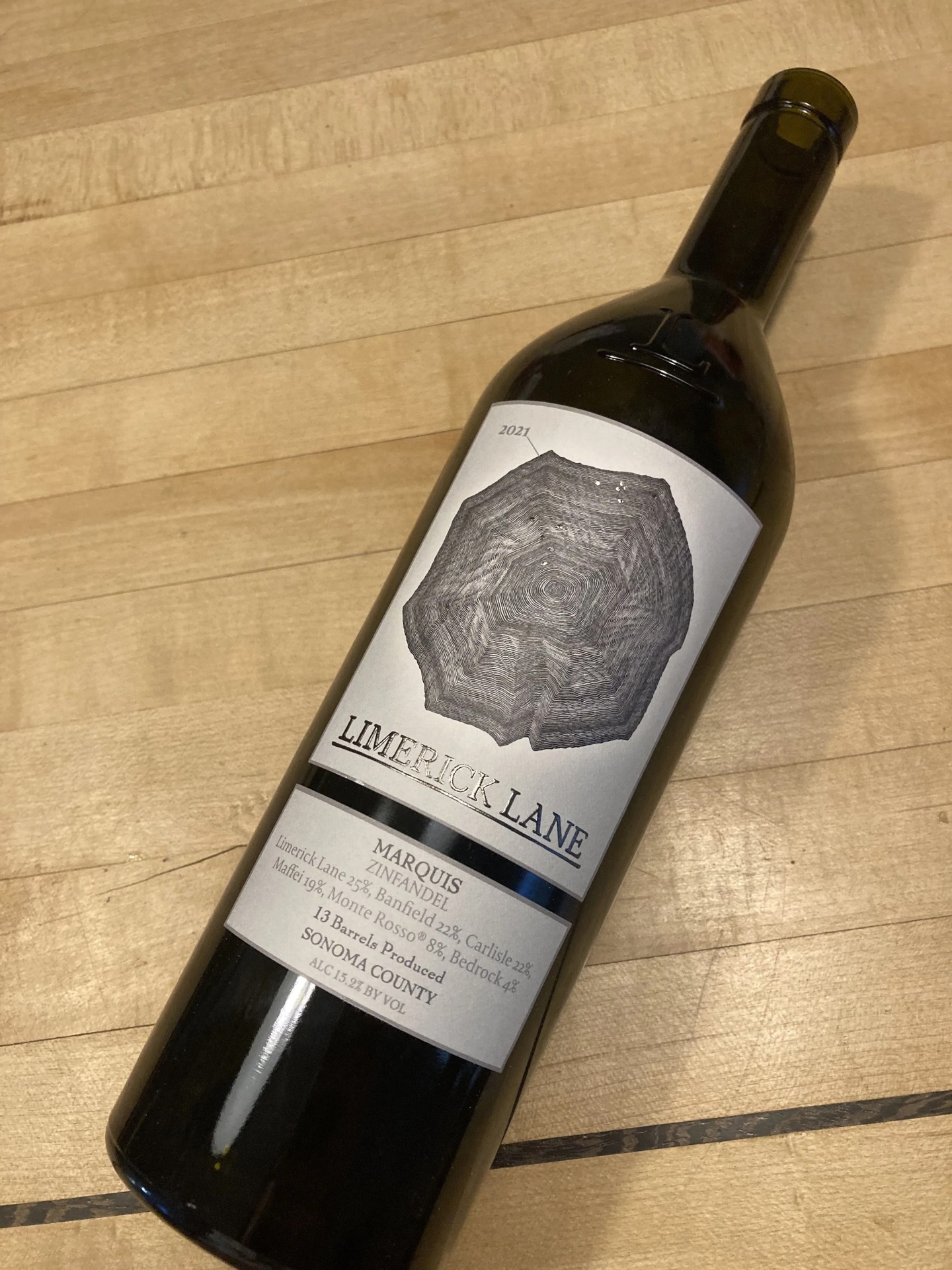 a bottle of wine on a table