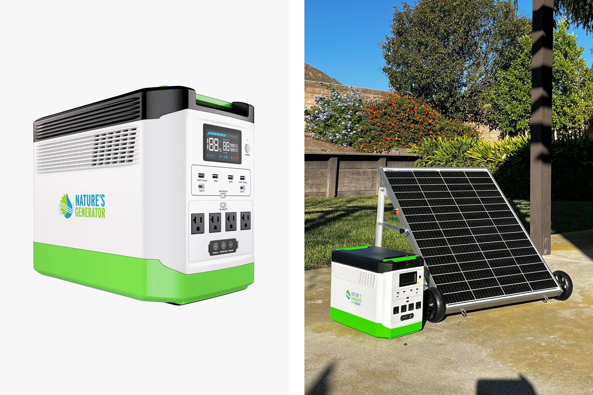 natures generator by a solar panel