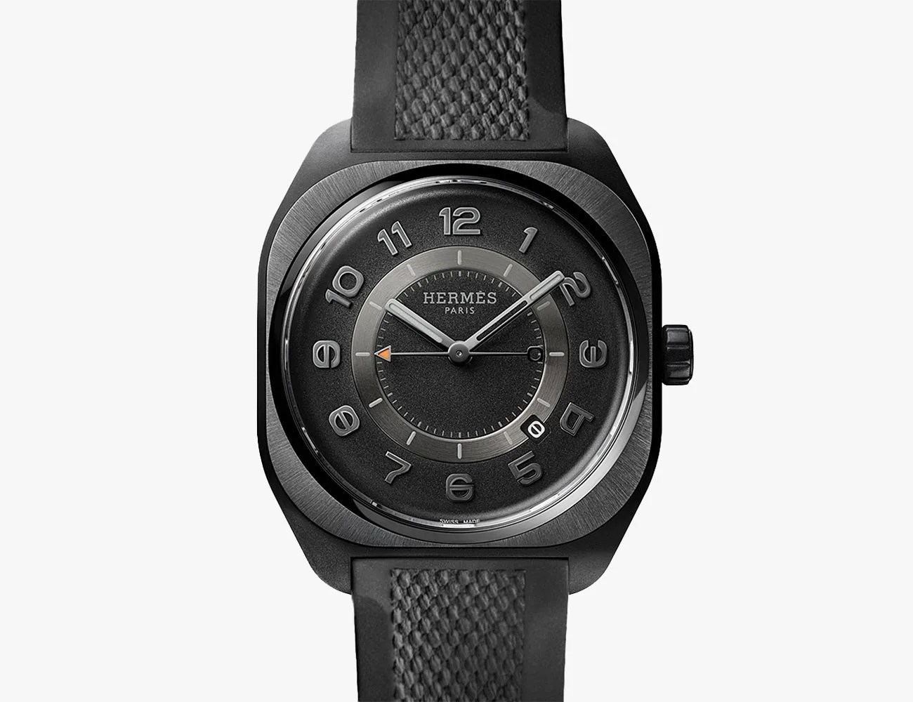 a black watch with a silver face