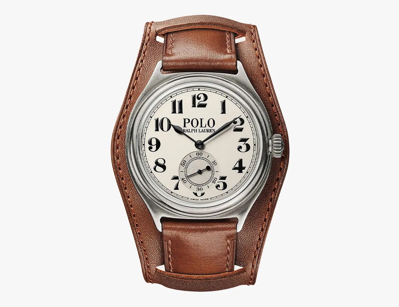 a watch with a leather strap